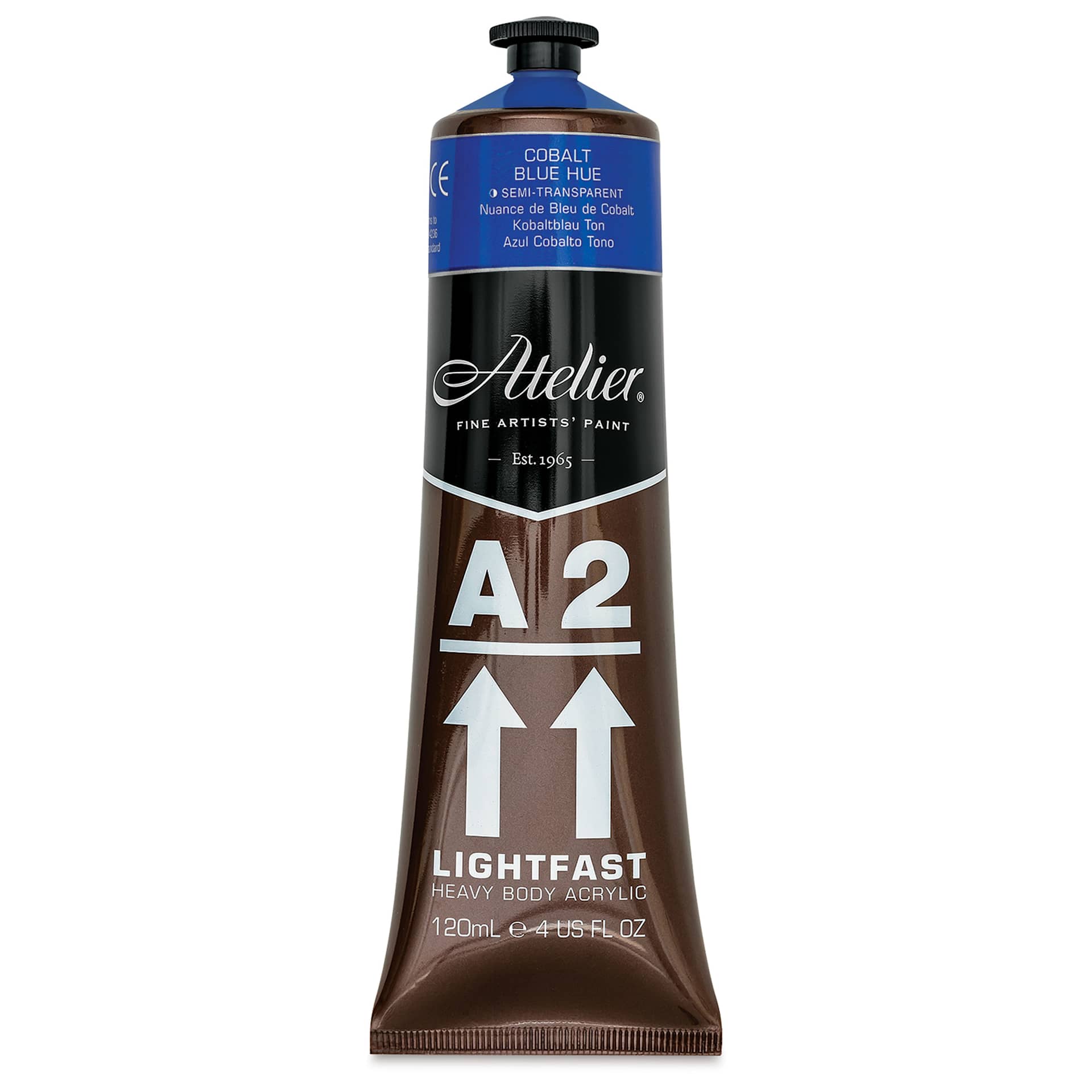 Chroma A2 Student Acrylics - Cobalt Blue Hue, 120 ml tube, front