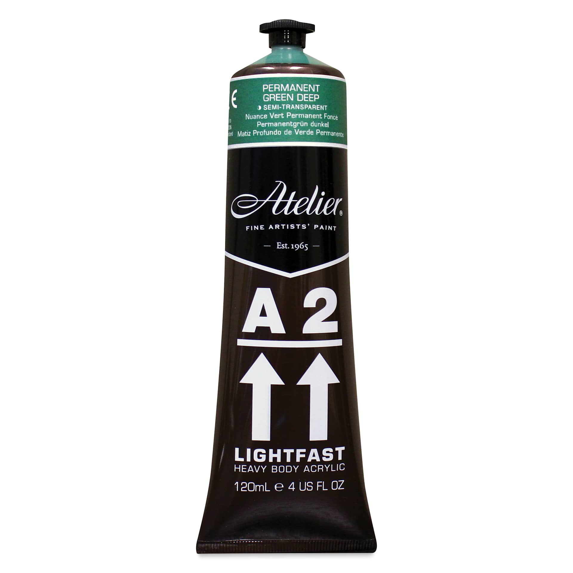 Chroma A2 Student Acrylics - Permanent Green Deep Hue, 120 ml tube