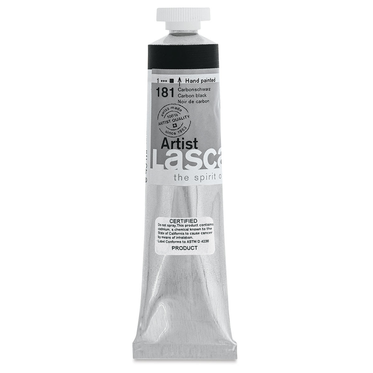 Lascaux Artist Acrylics - Carbon Black, 45 ml tube