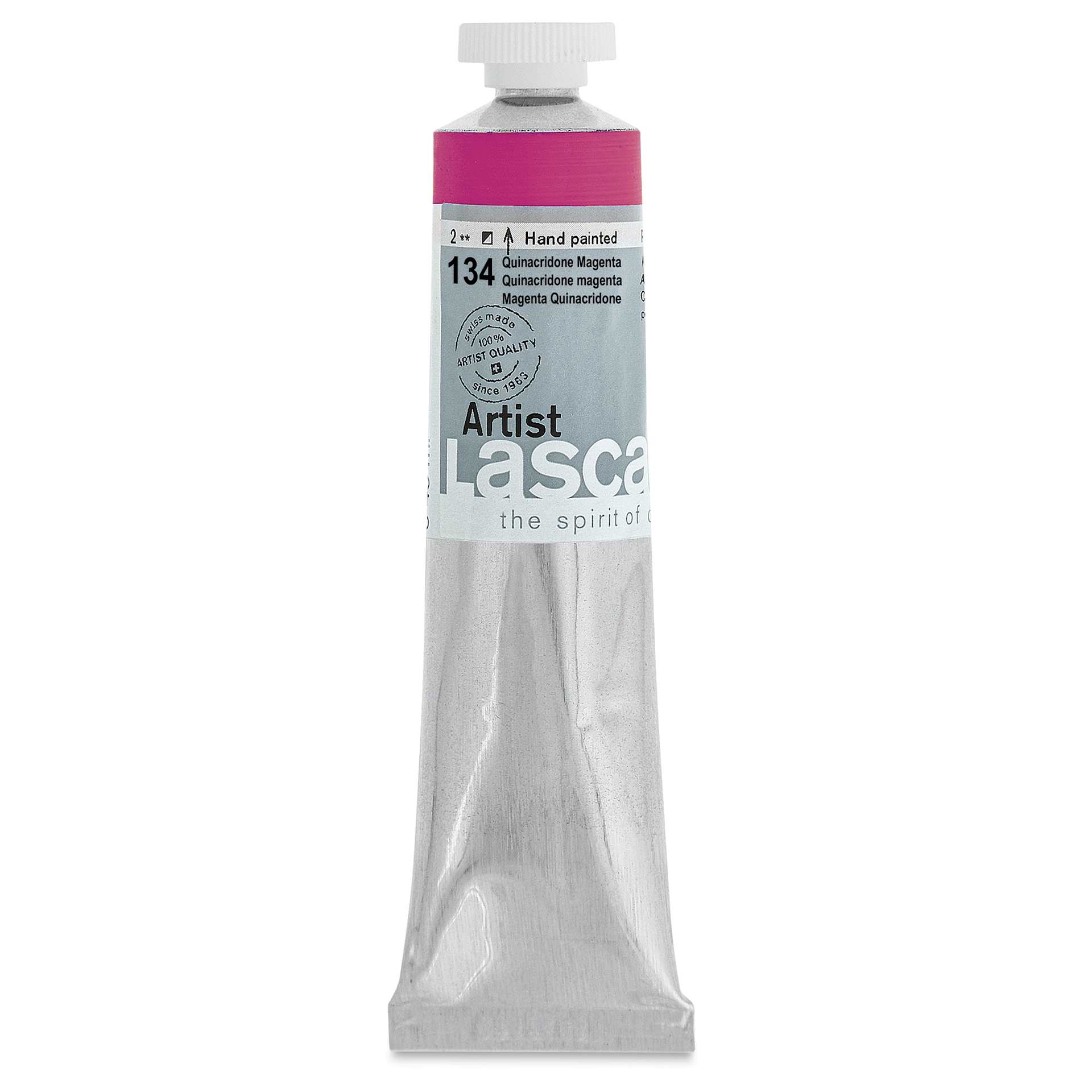 Lascaux Artist Acrylics - Quinacridone Magenta, 45 ml tube