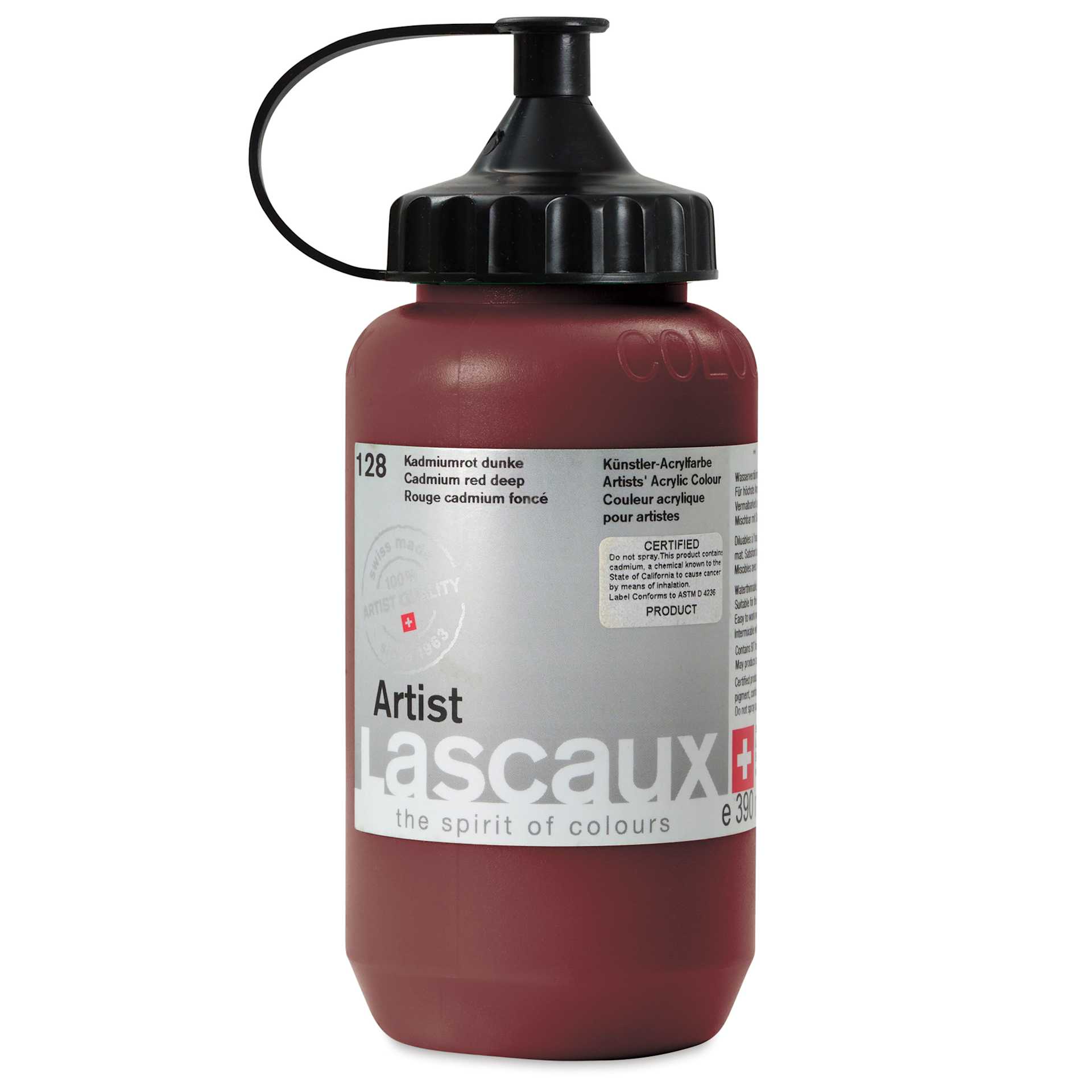 Lascaux Artist Acrylics - Cadmium Red Deep, 390 ml Bottle
