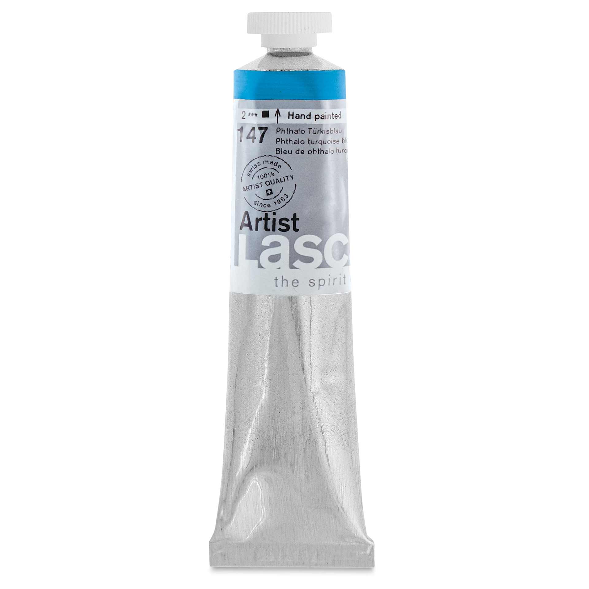 Lascaux Artist Acrylics - Phthalo Turquoise Blue, 45 ml tube