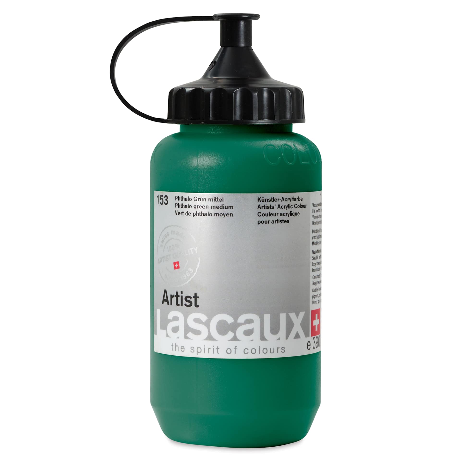 Lascaux Artist Acrylics - Phthalo Green Medium, 390 ml Tube