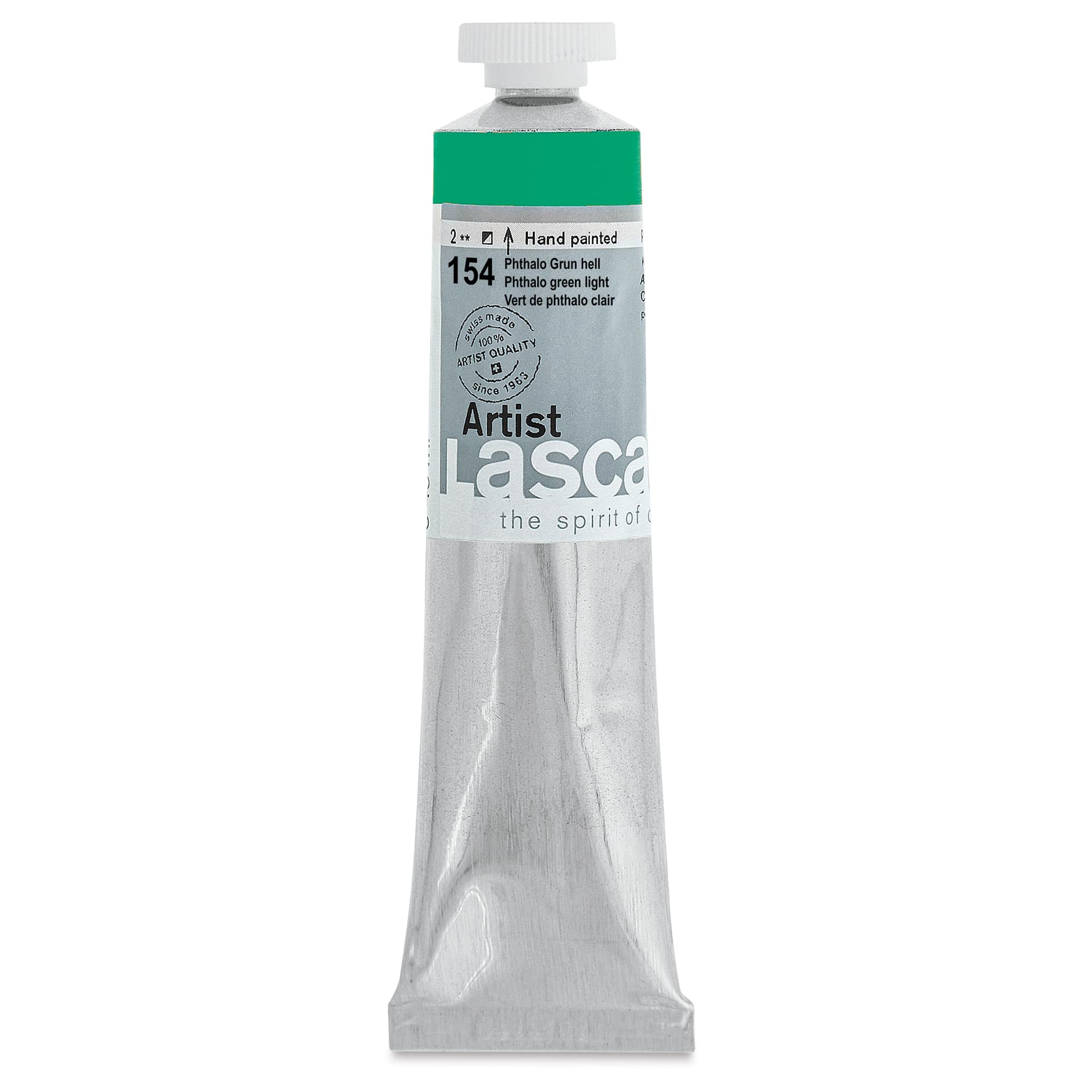 Lascaux Artist Acrylics - Phthalo Green Light, 45 ml tube