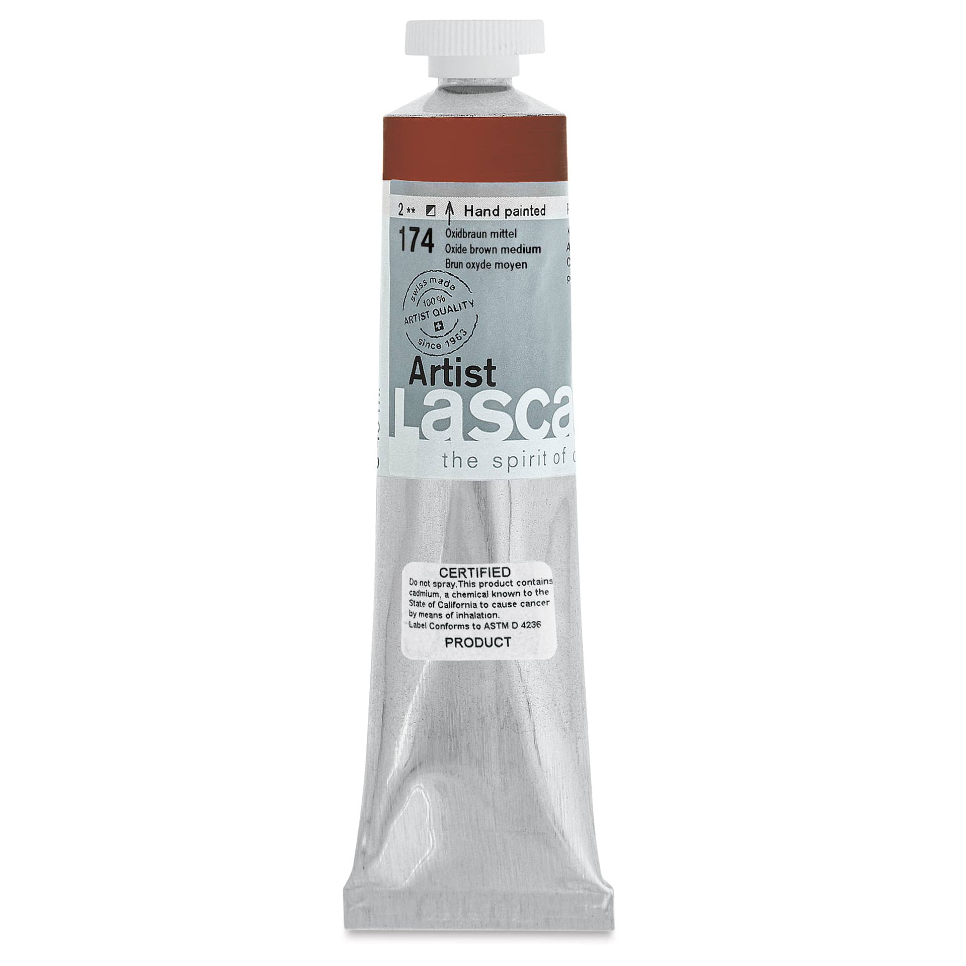 Lascaux Artist Acrylics - Oxide Brown Medium, 45 ml tube