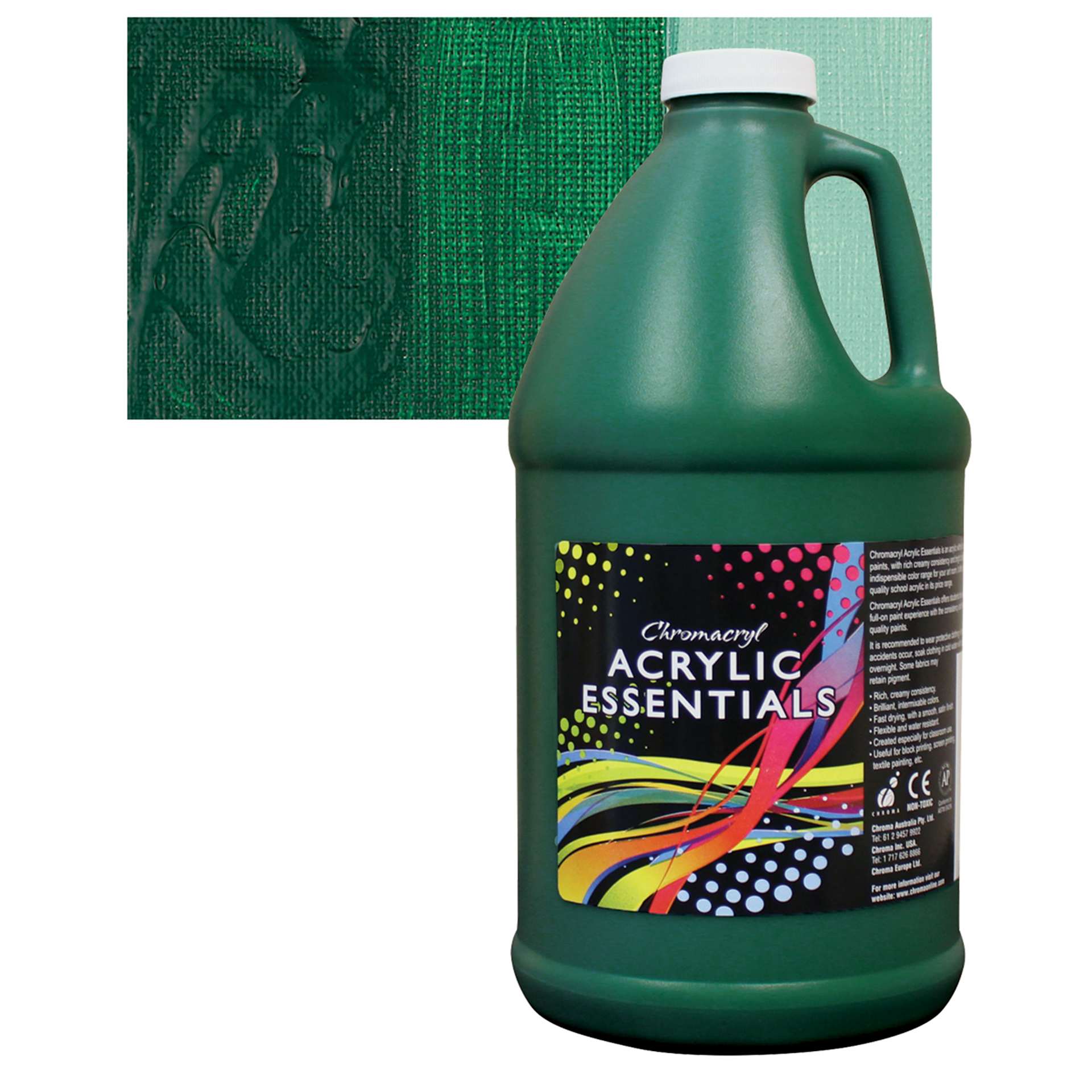 Chromacryl Acrylic Essentials - Green Deep, 2 L and swatch