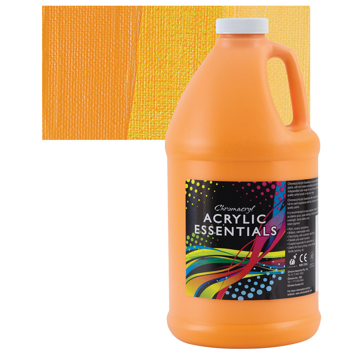 Chromacryl Acrylic Essentials - Warm Yellow, 2 L and swatch Chromacryl Acrylic Essentials - Warm Yellow, 2 L and swatch