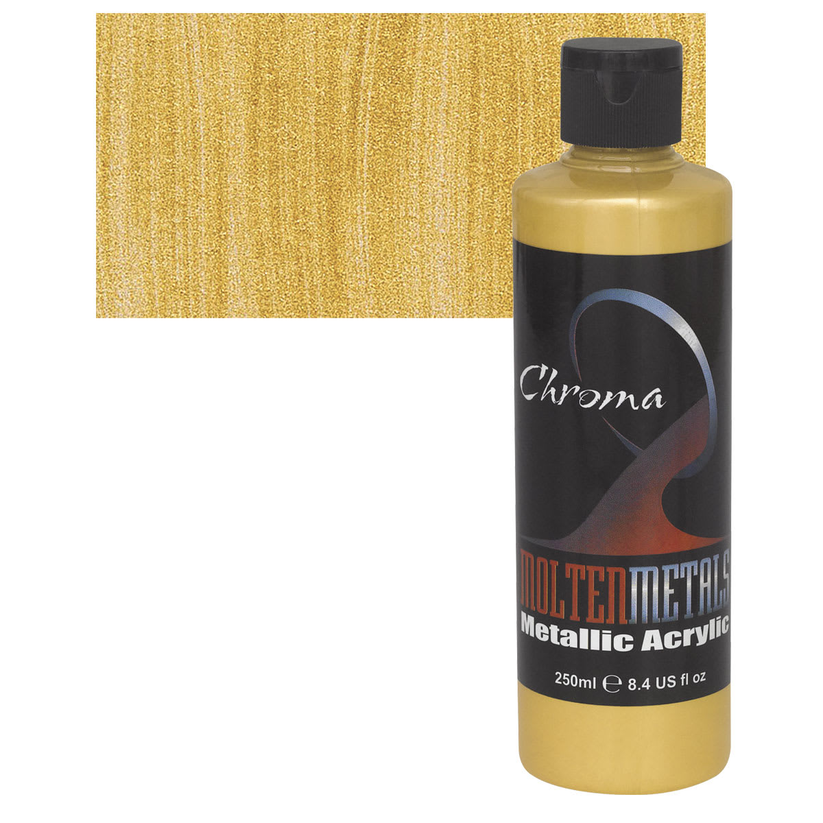 Chroma Molten Metals Acrylic - Dorado Gold and swatch