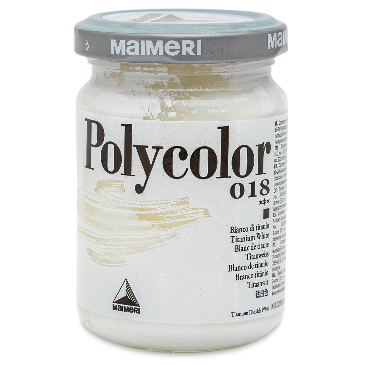 Maimeri Polycolor Vinyl Paints - Titanium White, 140 ml Jar