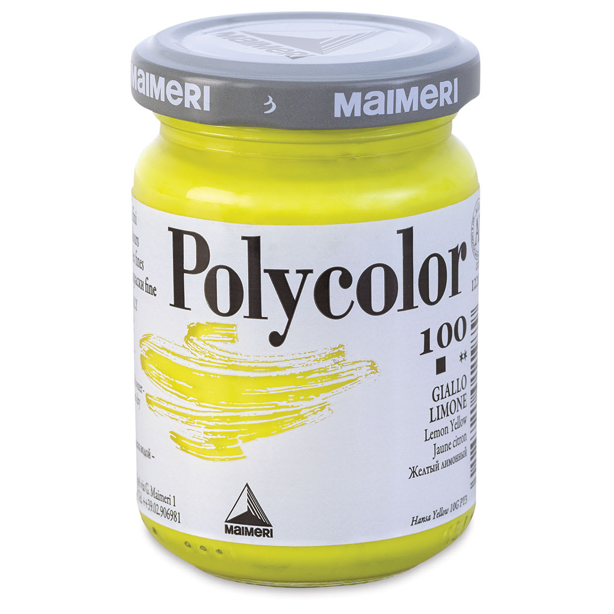Maimeri Polycolor Vinyl Paints - Lemon Yellow, 140 ml Jar