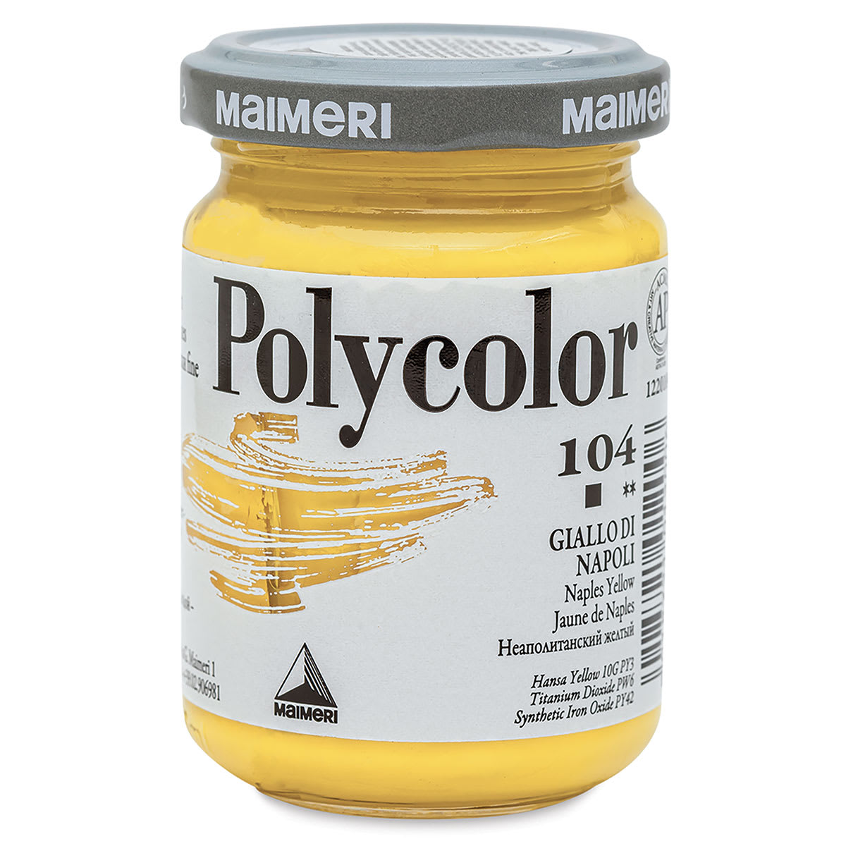 Maimeri Polycolor Vinyl Paints - Naples Yellow, 140 ml Jar