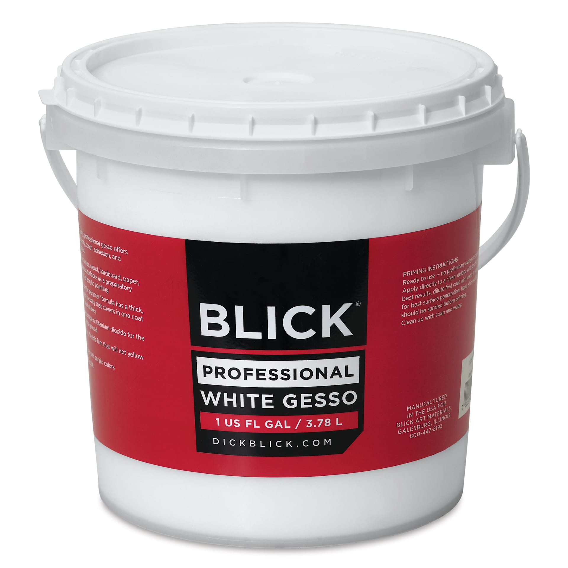 Blick Artists Acrylic Gesso - Professional White, Gallon tub, top view of the lid