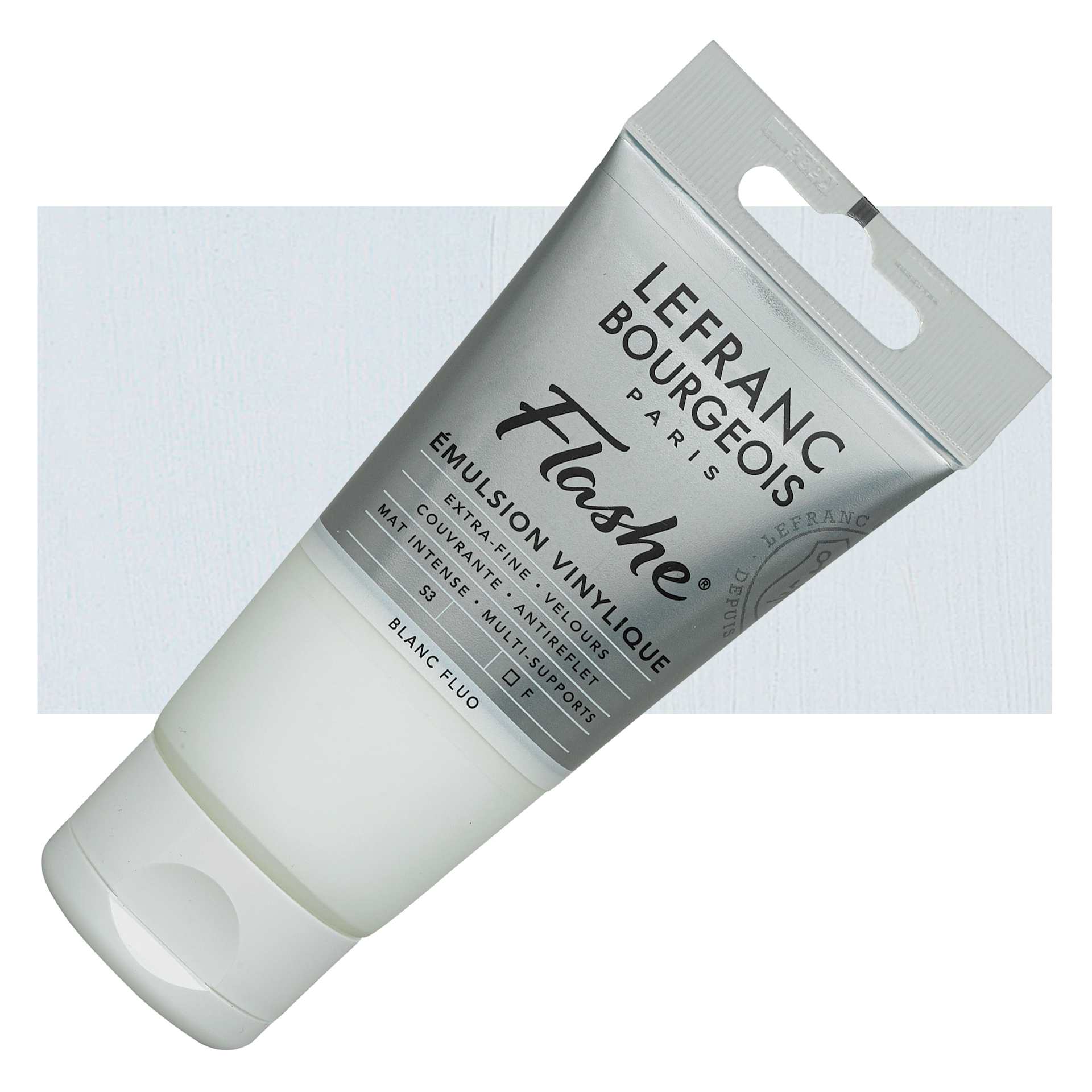 Lefranc & Bourgeois Flashe Vinyl Paint - Fluorescent White, 80 ml tube and swatch