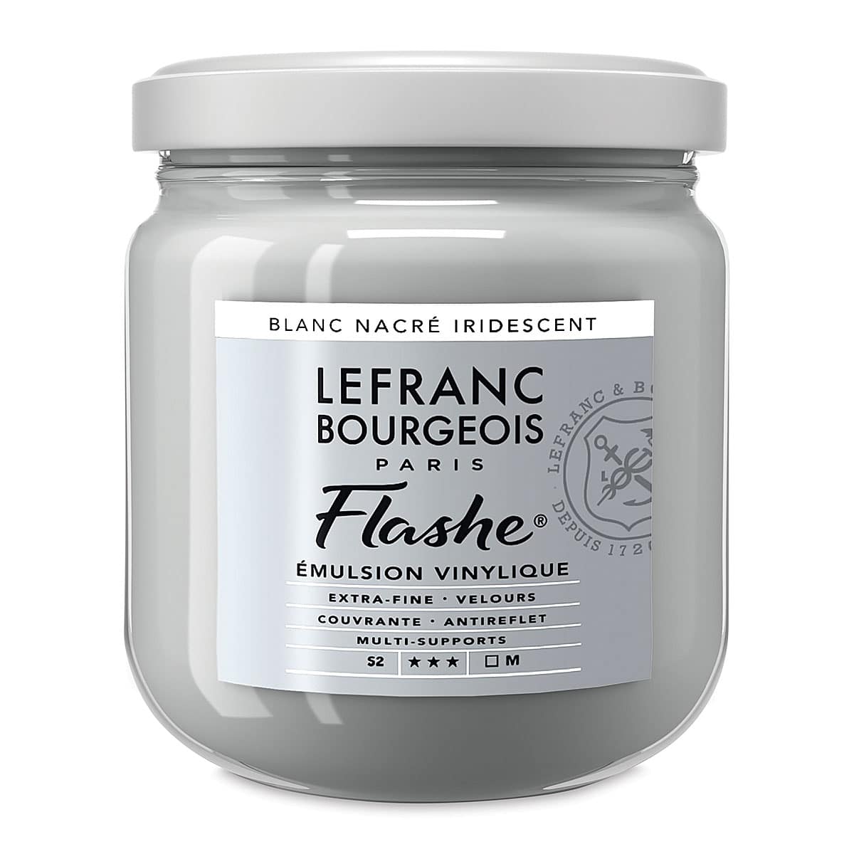 Lefranc & Bourgeois Flashe Vinyl Paint - Iridescent Pearl White, 400 ml jar Lefranc & Bourgeois Flashe Vinyl Paint - Iridescent Pearl White, 400 ml jar