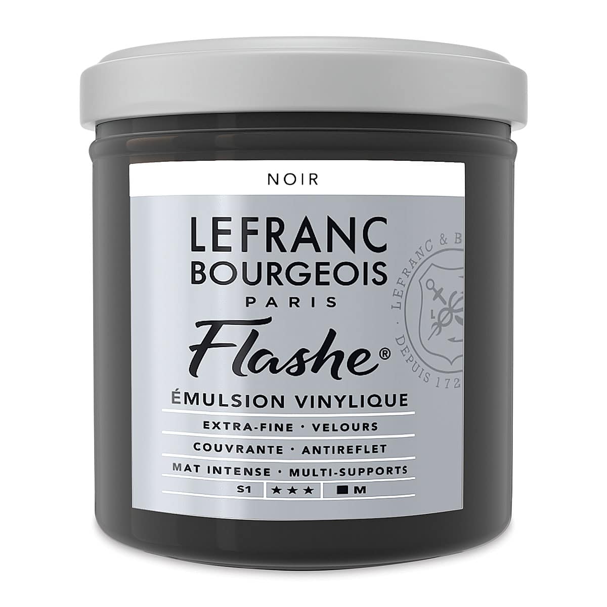 Lefranc & Bourgeois Flashe Vinyl Paint - Black, 125 ml jar