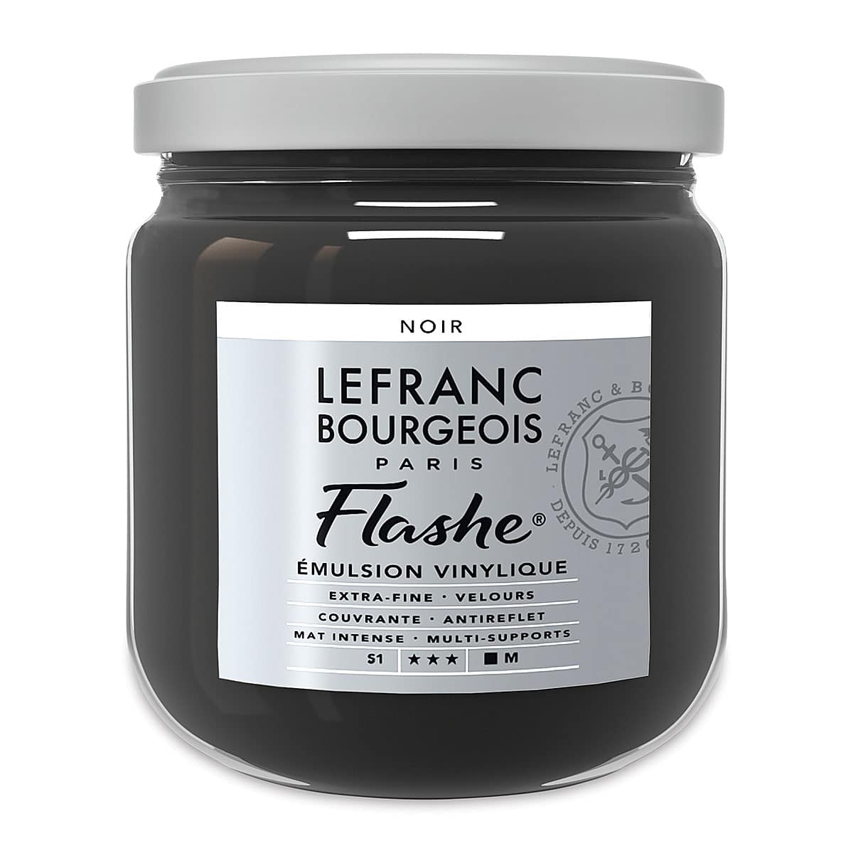 Lefranc & Bourgeois Flashe Vinyl Paint - Black, 400 ml jar
