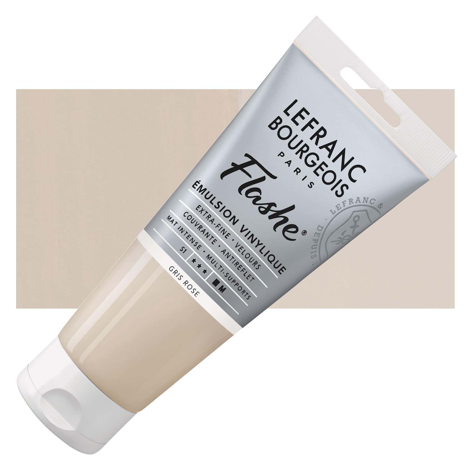 Lefranc & Bourgeois Flashe Vinyl Paint - Pink Gray, 80 ml tube and swatch Lefranc & Bourgeois Flashe Vinyl Paint - Pink Gray, 80 ml tube and swatch
