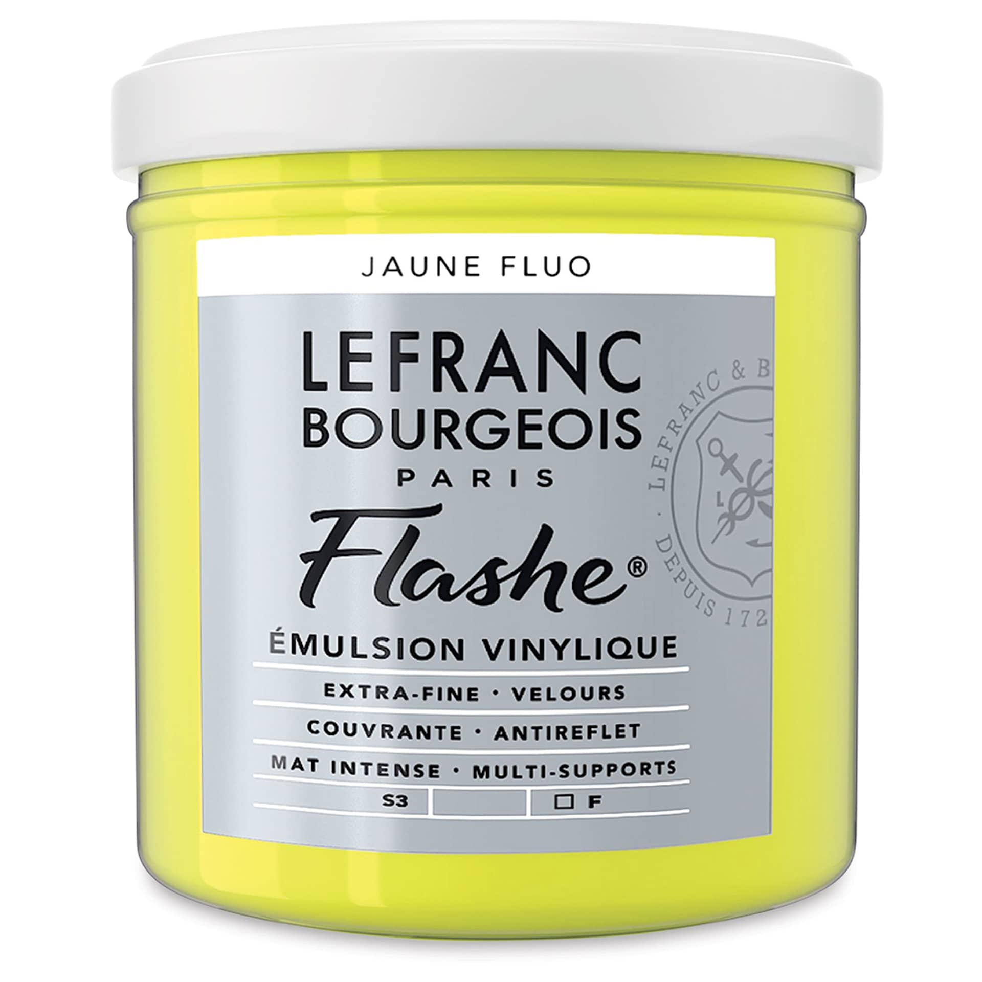 Lefranc & Bourgeois Flashe Vinyl Paint - Fluorescent Yellow, 125 ml jar