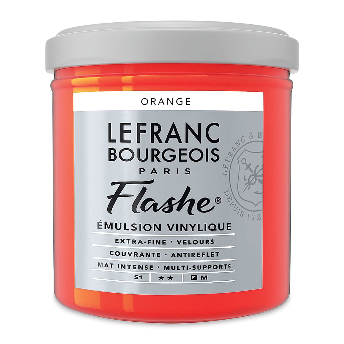 Lefranc & Bourgeois Flashe Vinyl Paint - Orange, 125 ml jar