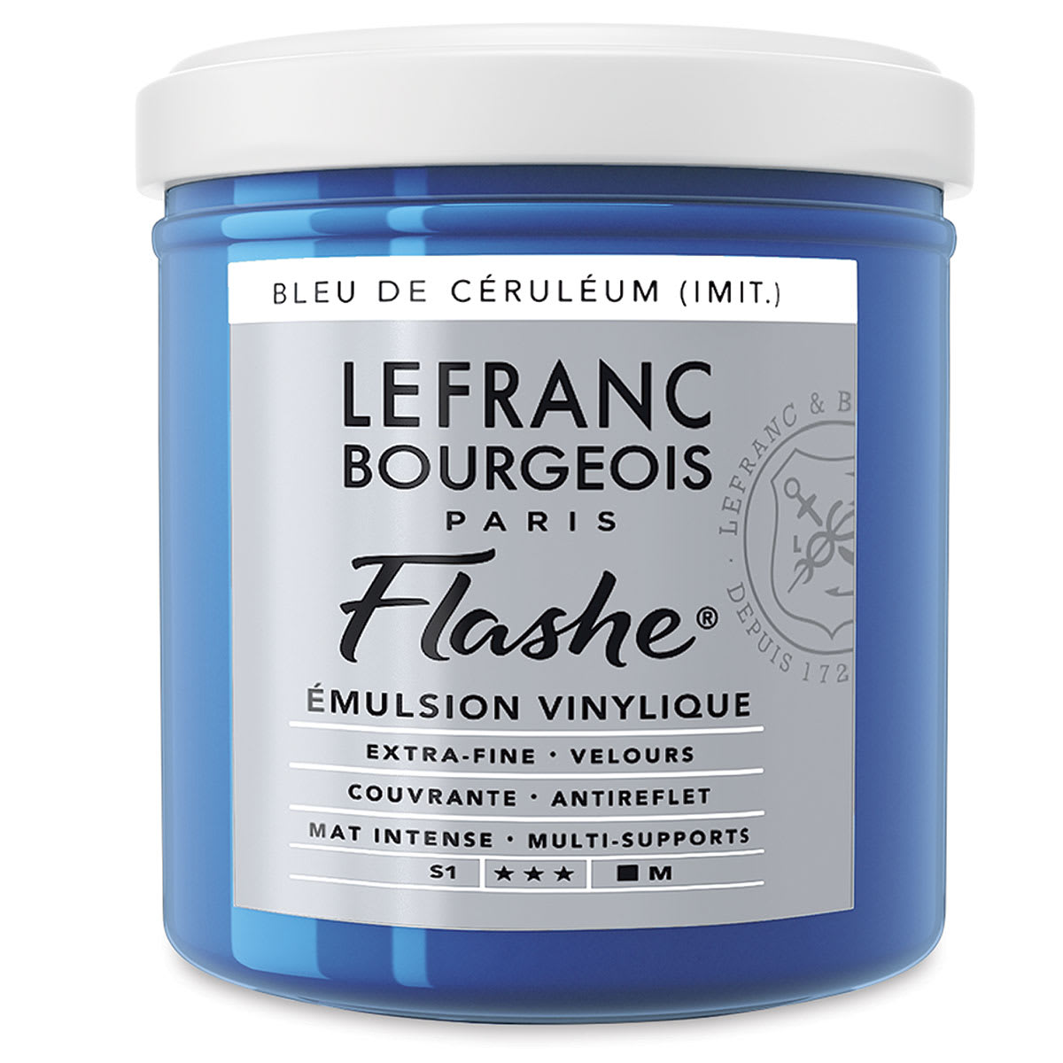 Lefranc & Bourgeois Flashe Vinyl Paint - Cerulean Blue Hue, 125 ml jar Lefranc & Bourgeois Flashe Vinyl Paint - Cerulean Blue Hue, 125 ml jar