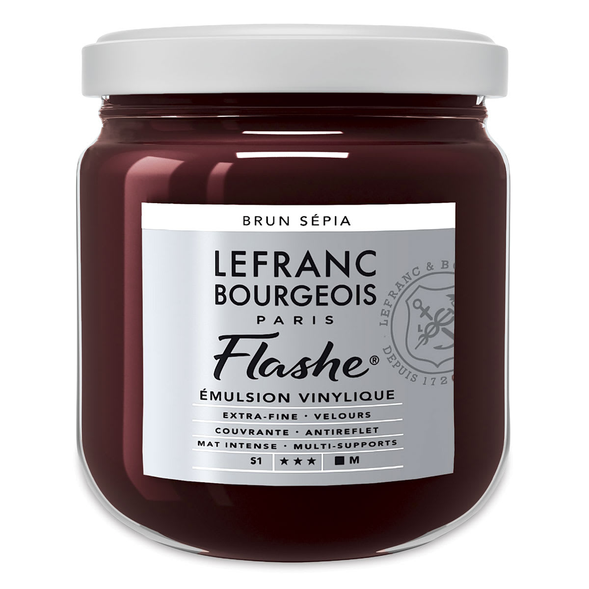 Lefranc & Bourgeois Flashe Vinyl Paint - Sepia Brown, 400 ml jar Lefranc & Bourgeois Flashe Vinyl Paint - Sepia Brown, 400 ml jar