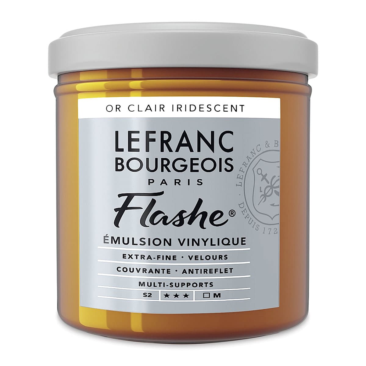 Lefranc & Bourgeois Flashe Vinyl Paint - Iridescent Light Gold, 125 ml jar Lefranc & Bourgeois Flashe Vinyl Paint - Iridescent Light Gold, 125 ml jar