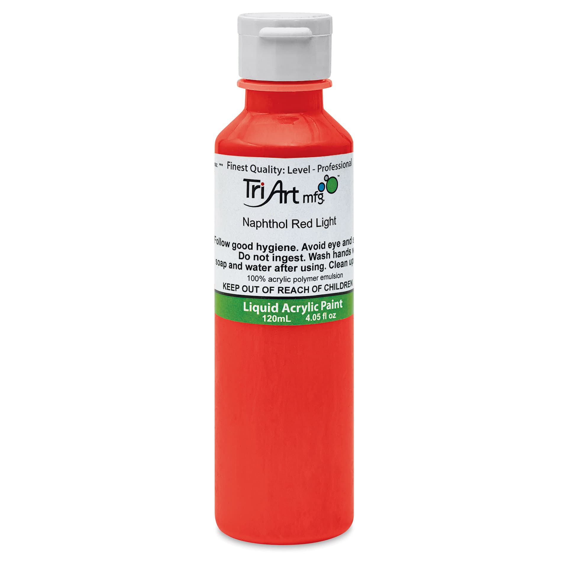 Tri-Art Liquid Artist Acrylics - Naphthol Red Light, 120 ml bottle