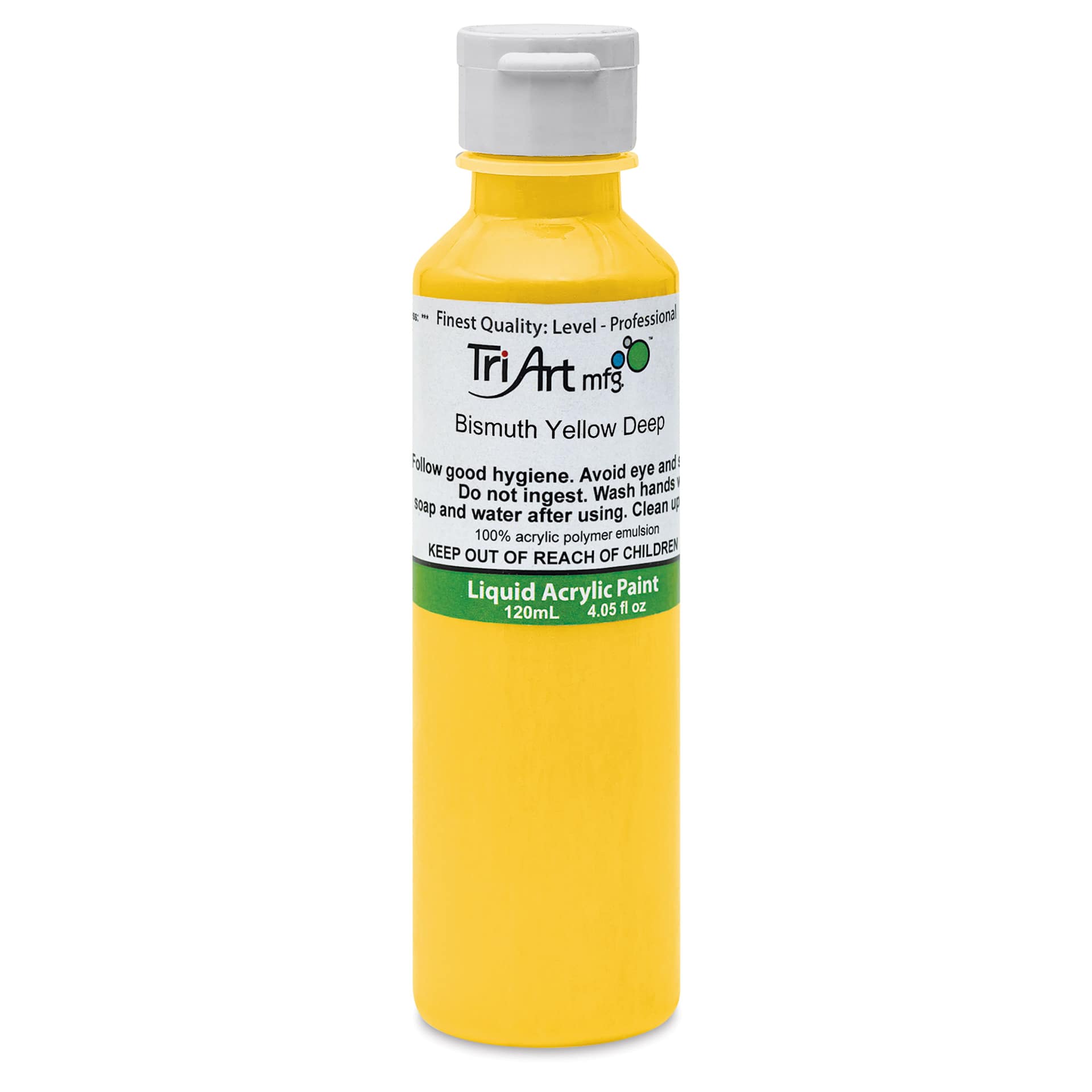 Tri-Art Liquid Artist Acrylics - Bismuth Yellow Deep, 120 ml bottle