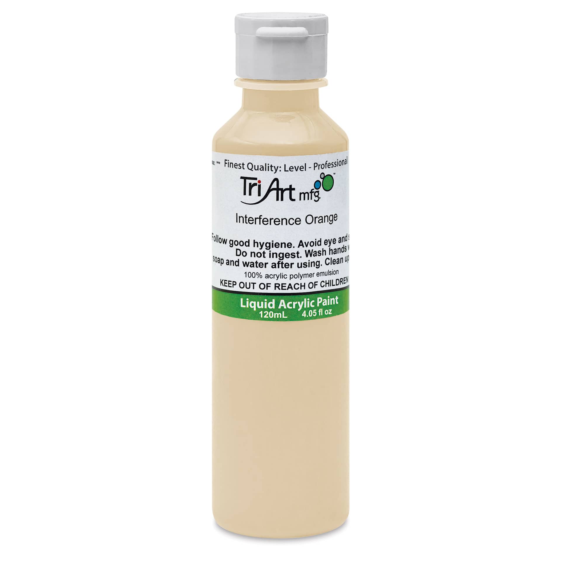 Tri-Art Liquid Artist Acrylics - Interference Orange, 120 ml bottle