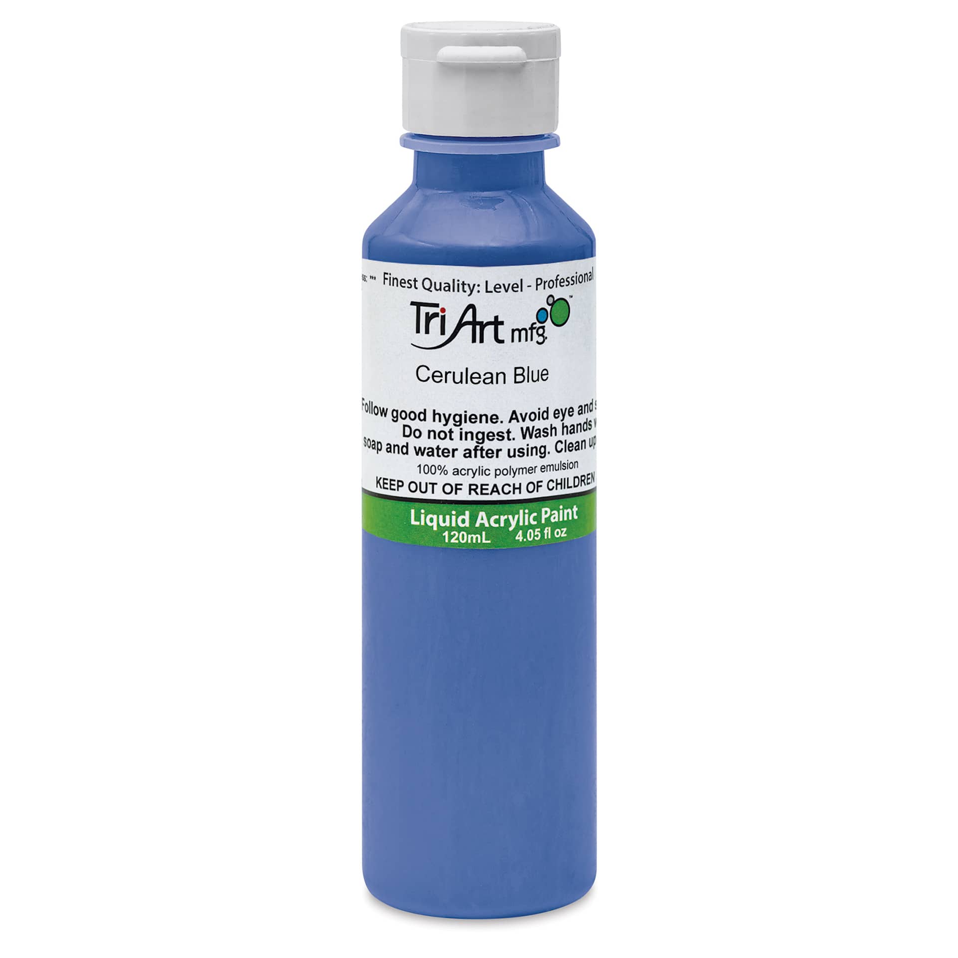 Tri-Art Liquid Artist Acrylics - Cerulean Blue, 120 ml bottle