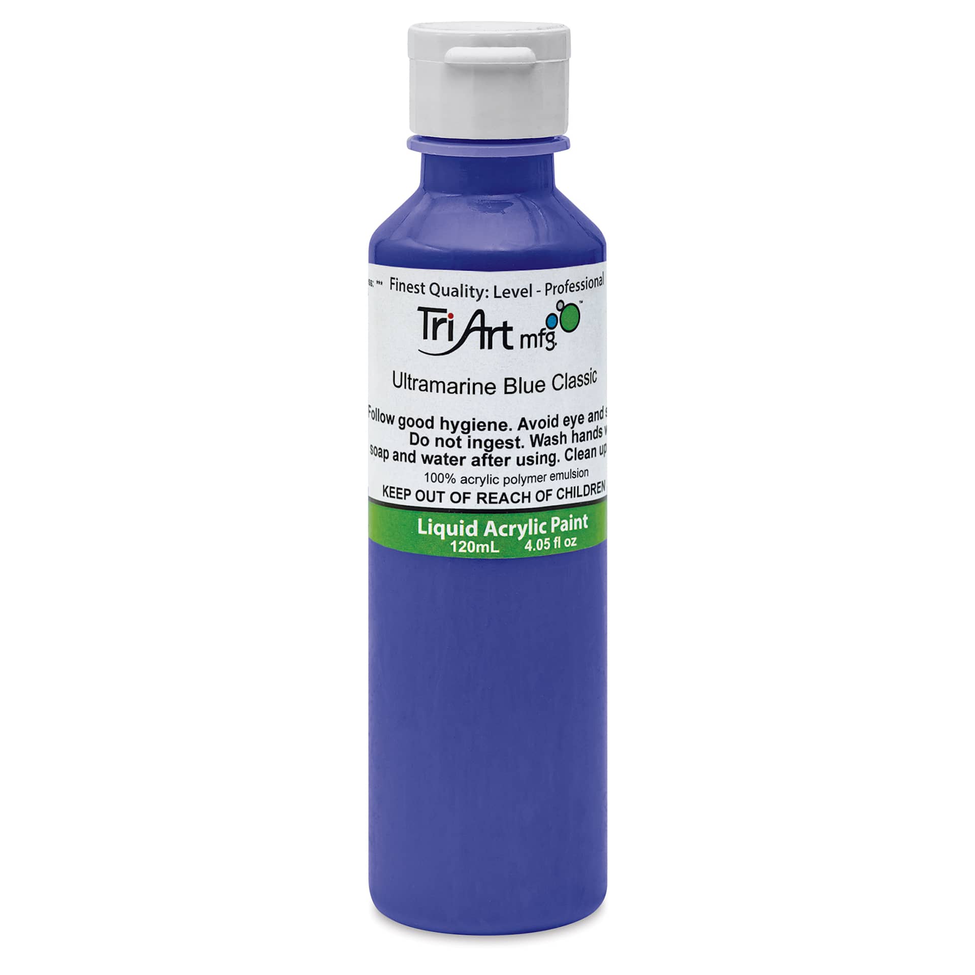 Tri-Art Liquid Artist Acrylics - Ultramarine Blue, 120 ml bottle