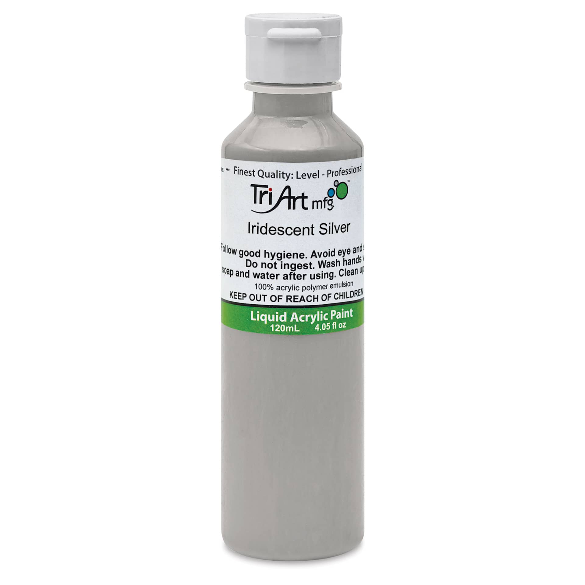 Tri-Art Liquid Artist Acrylics - Iridescent Silver, 120 ml bottle