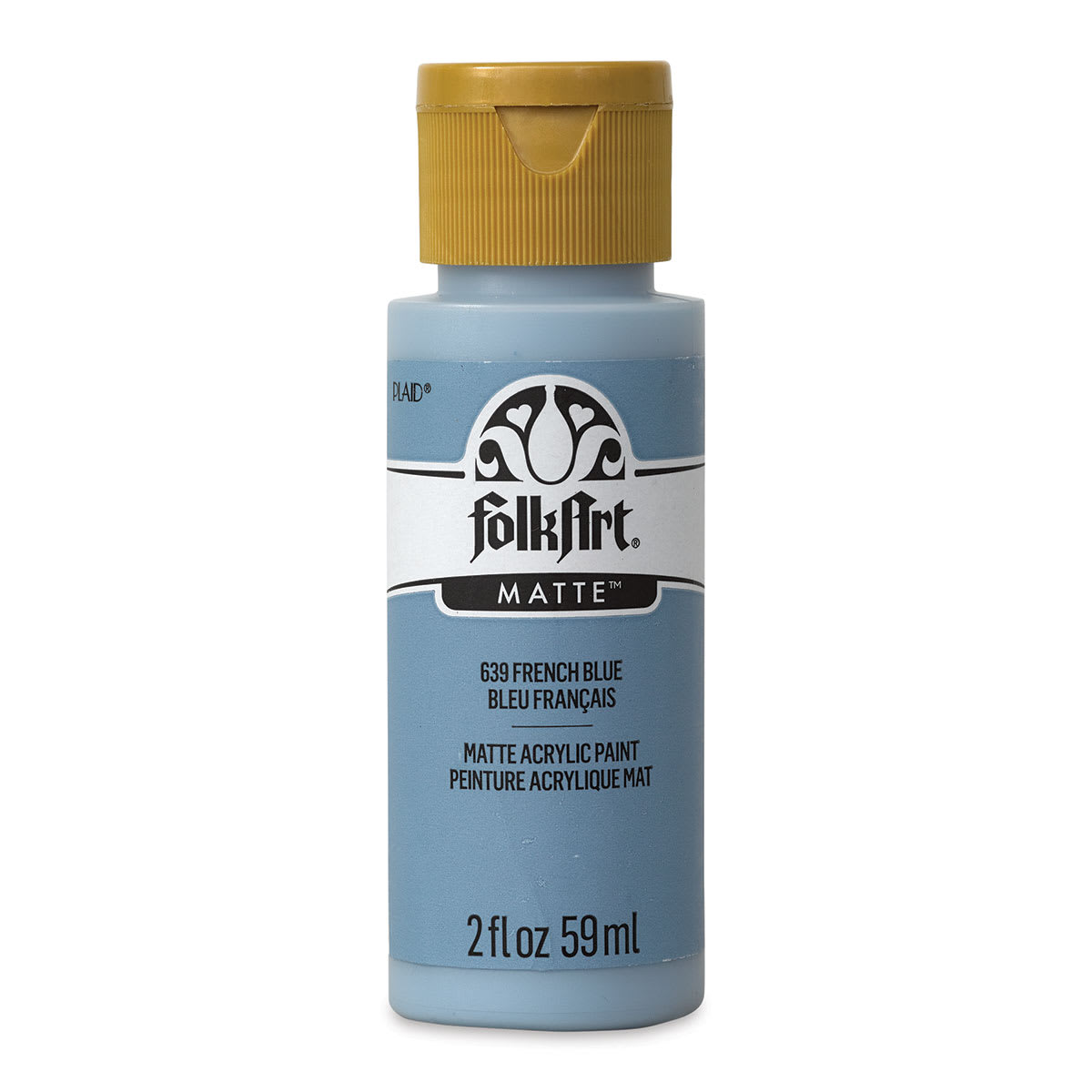 FolkArt Matte Acrylic Paint - French Blue, 2 oz, Bottle (Front)