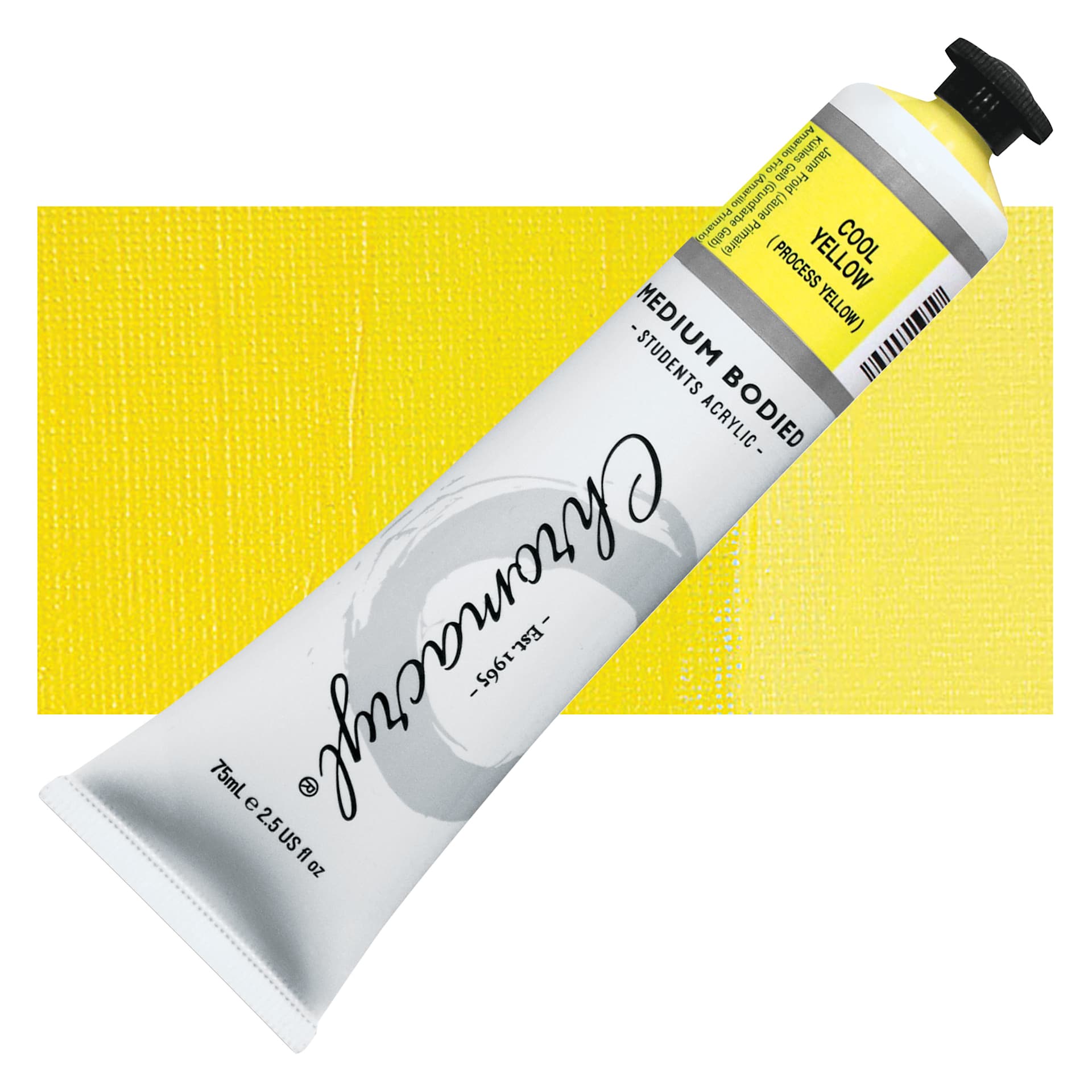 Chromacryl Students' Acrylic - Cool Yellow, 2.5 oz tube and swatch