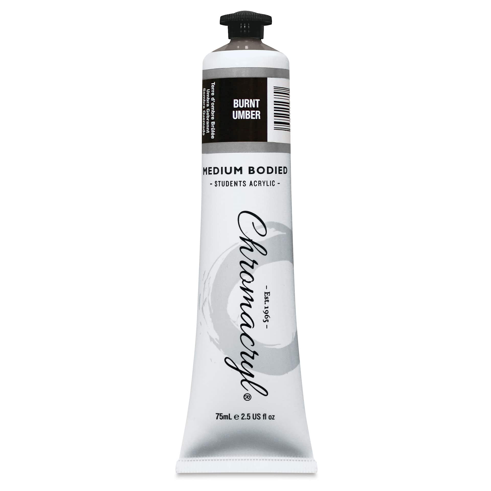 Chromacryl Students' Acrylics - Burnt Umber, 2.5 oz tube
