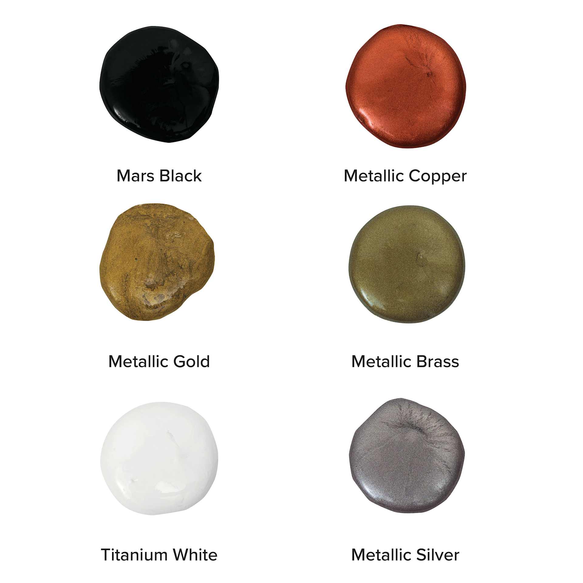 Blickrylic Student Acrylics - Metallic Colors, Set of 6 sample of colors
