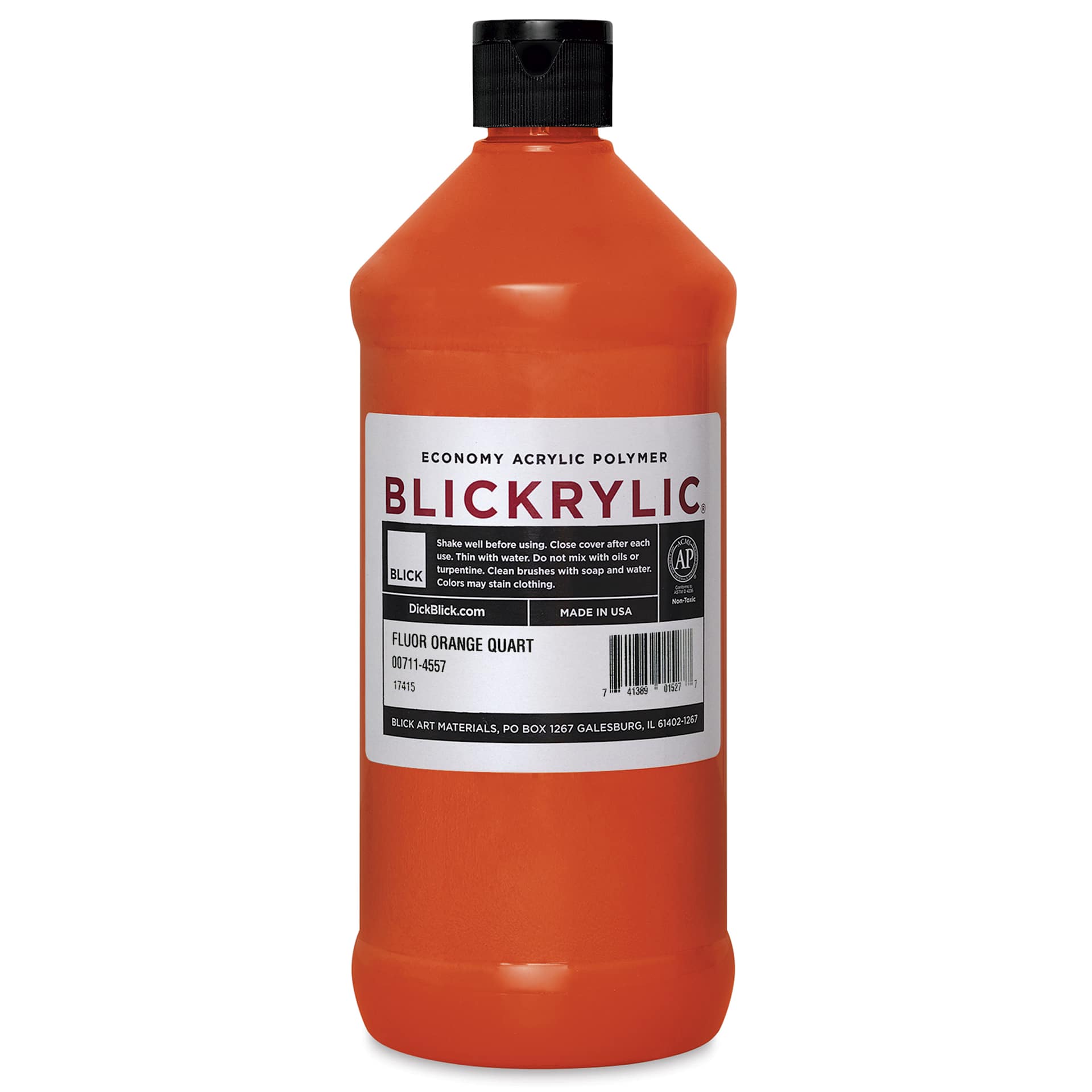 Blickrylic Student Acrylics - Fluorescent Orange, Quart