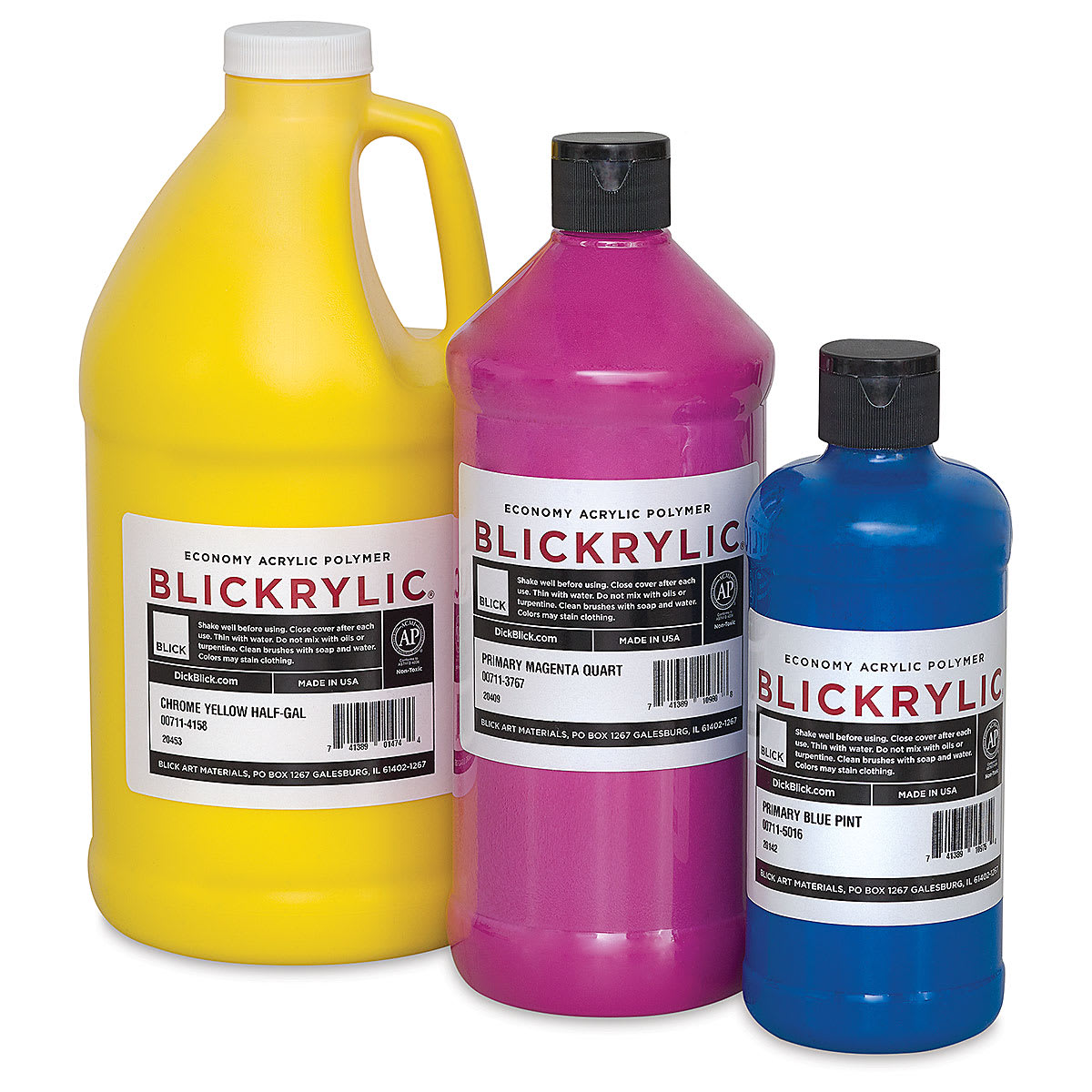 Blickrylic Student Acrylic Paints and Sets, different sizes of bottles