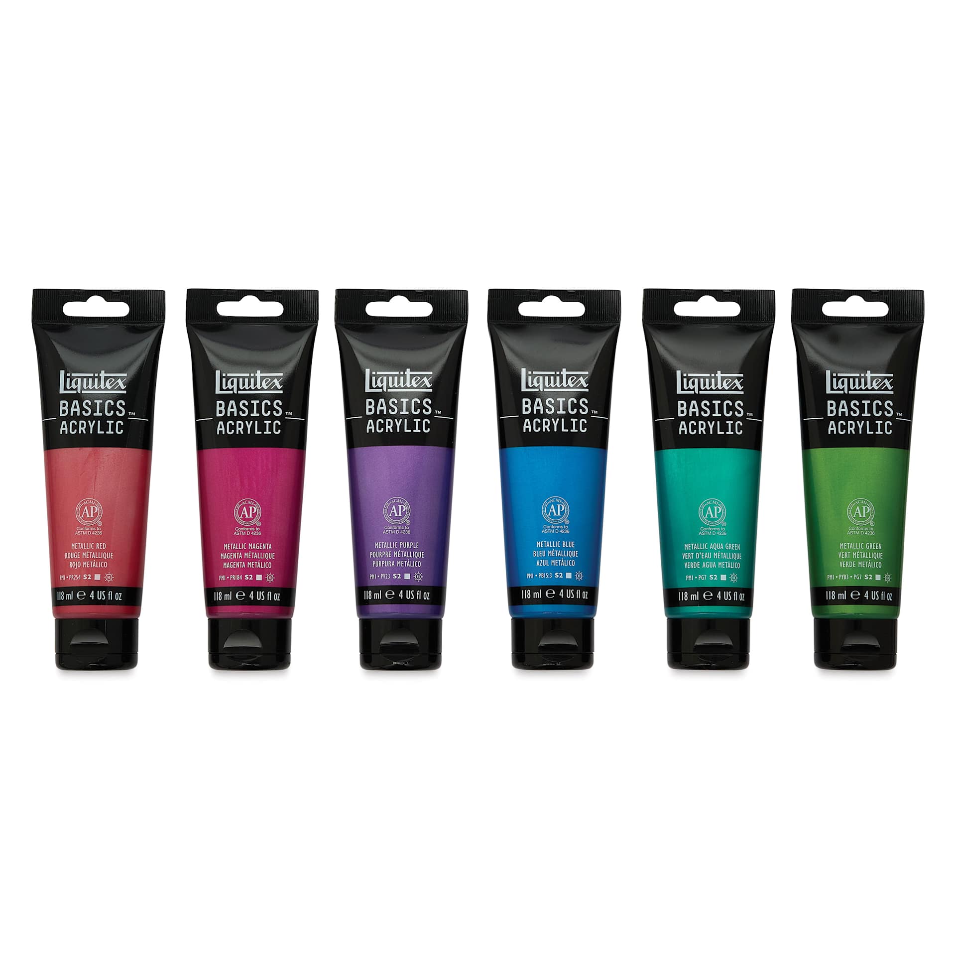 Liquitex Basics - Set of 6, Metallic Assorted, 118 ml