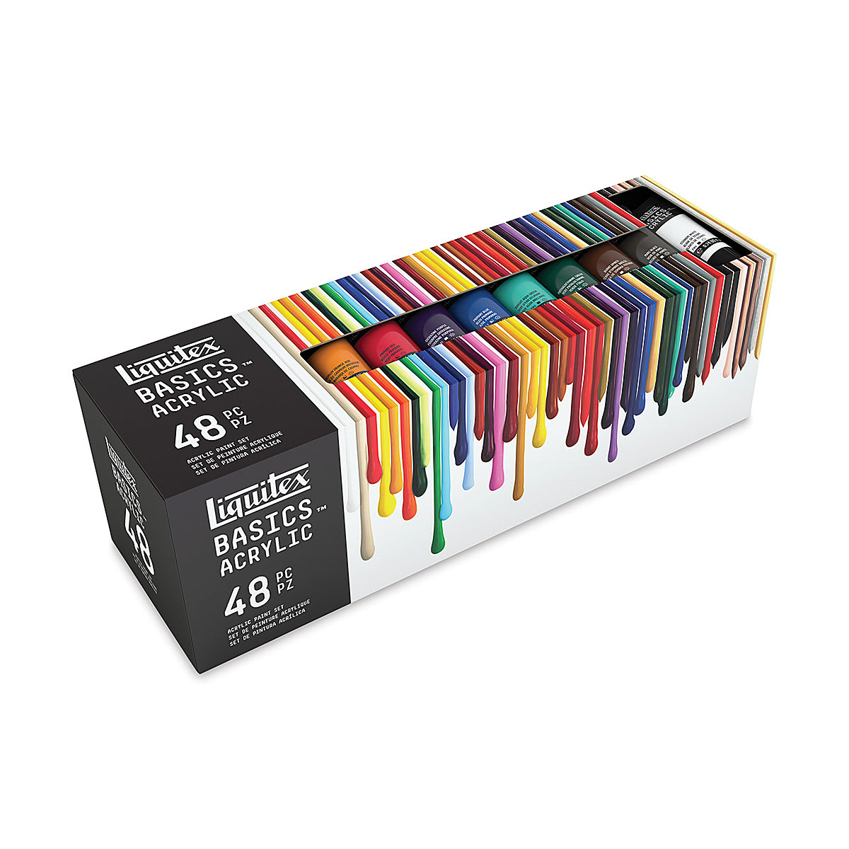 Liquitex Basics Acrylic Set - Set of 48, 0.74 oz Tubes, Front Of Package