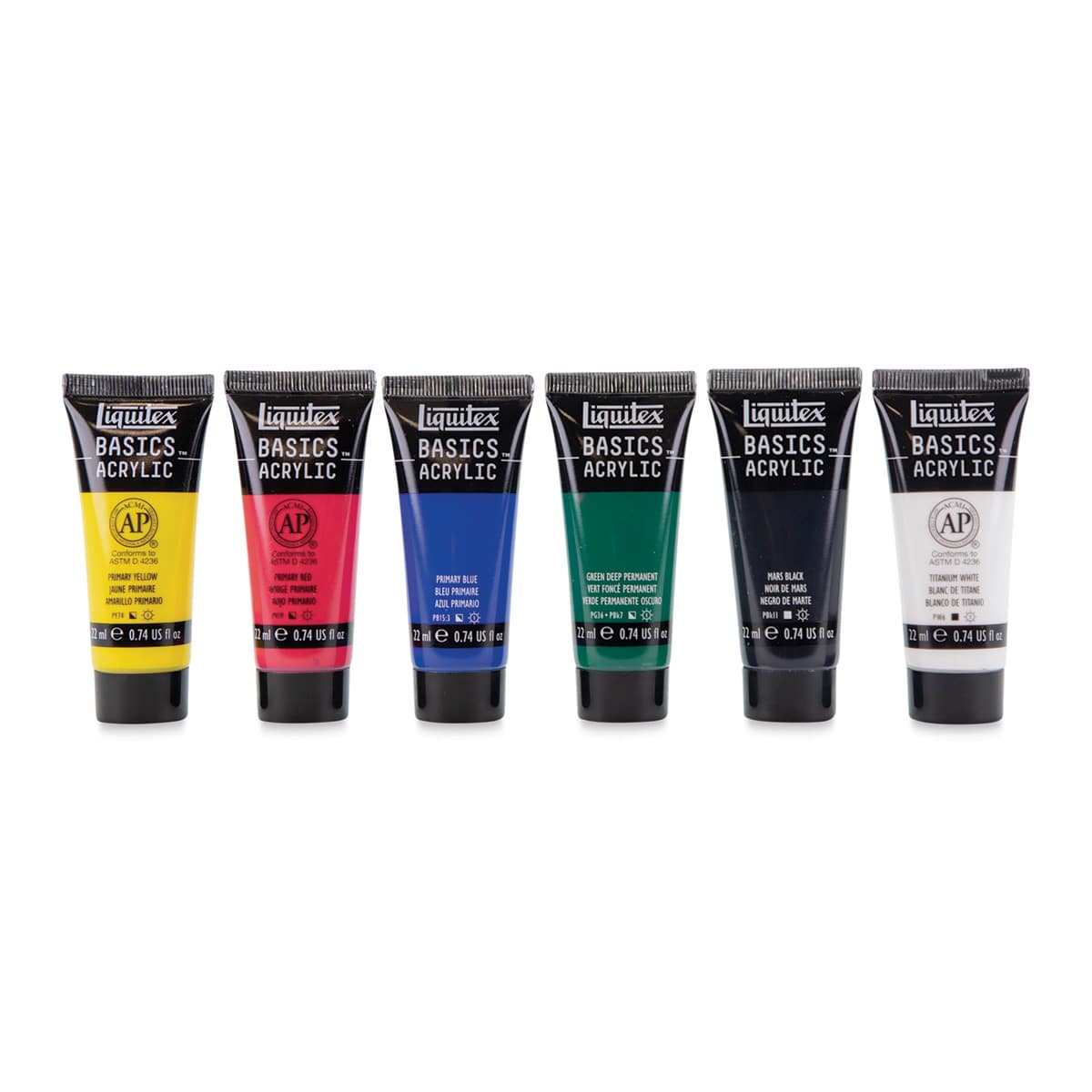 Liquitex Basics Acrylic Set - Set of 6, Basic, 0.74 oz Tubes