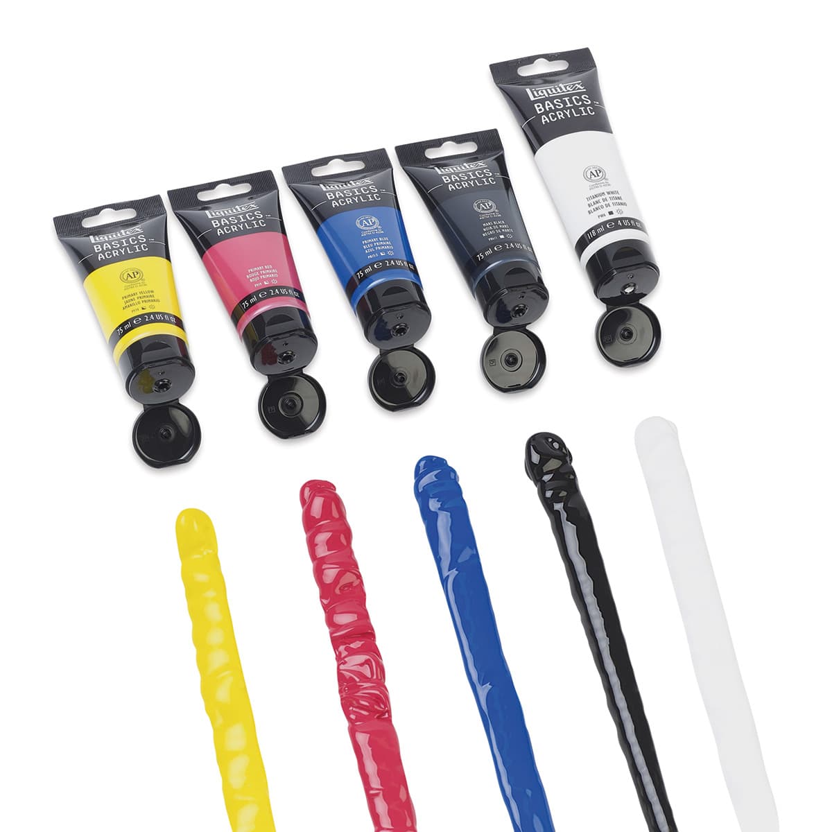 Liquitex Basics - Primary Set of 5 (Tubes with swatches)