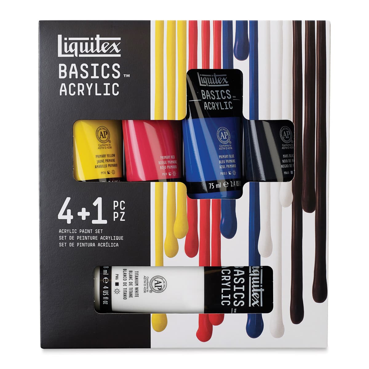 Liquitex Basics - Primary Set of 5 (In packaging)