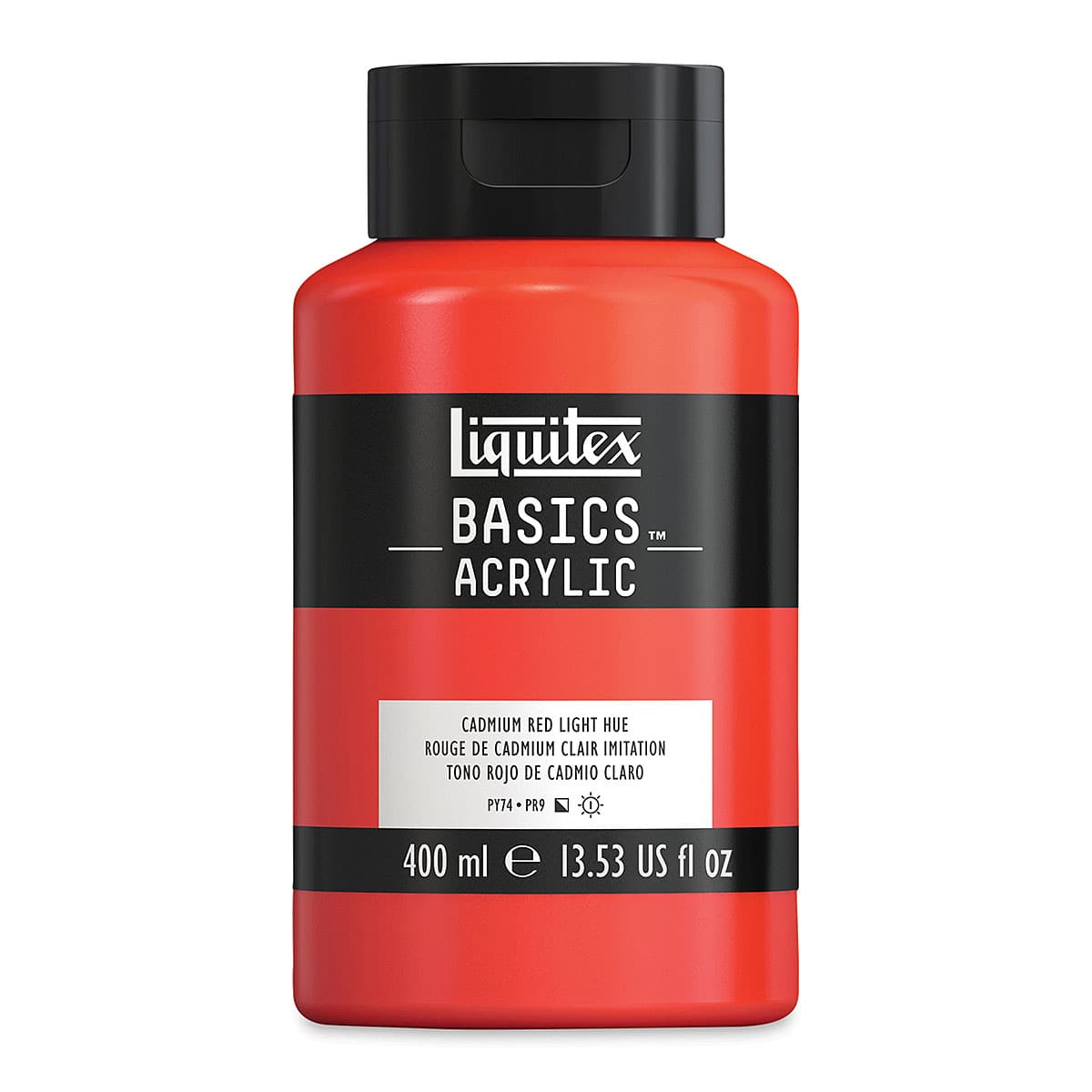 Liquitex Basics - Cadmium Red Light Hue, 13.5 oz Squeeze Bottle