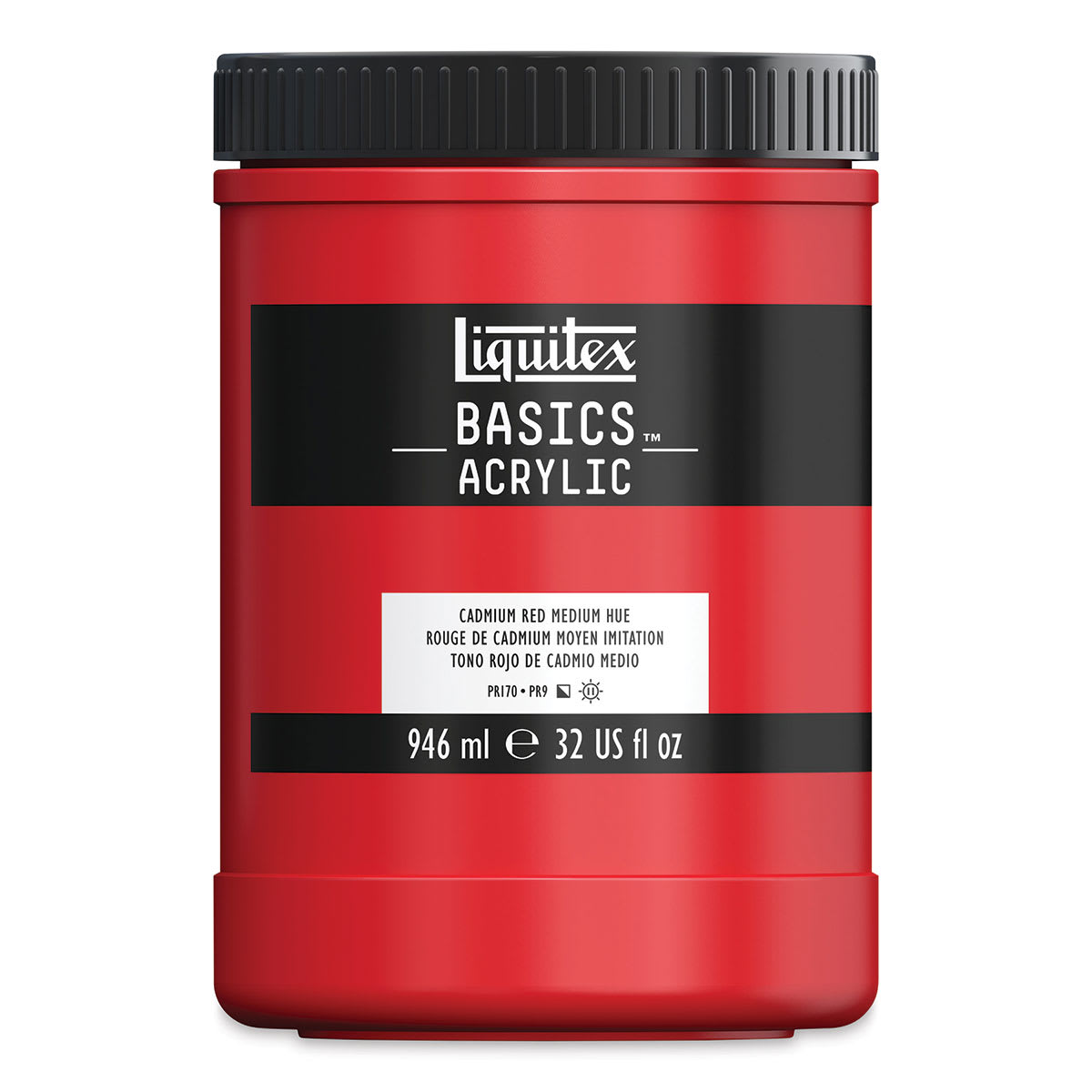 Liquitex Basics - Cadmium Red Medium Hue, 32 oz jar