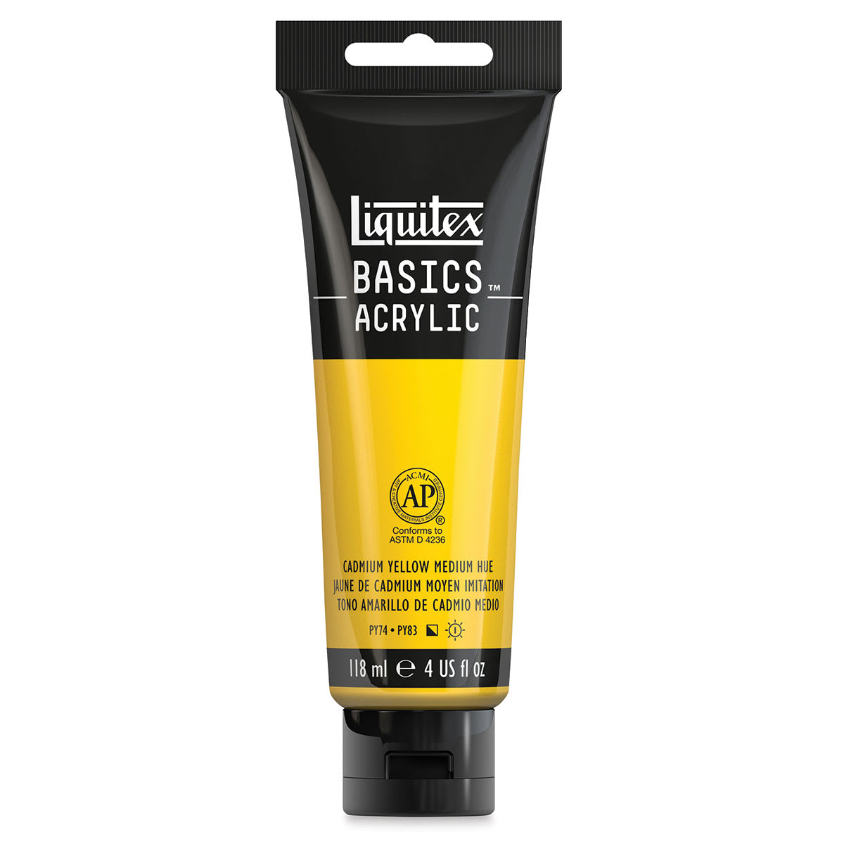 Liquitex Basics - Cadmium Yellow Medium Hue, 4 oz tube