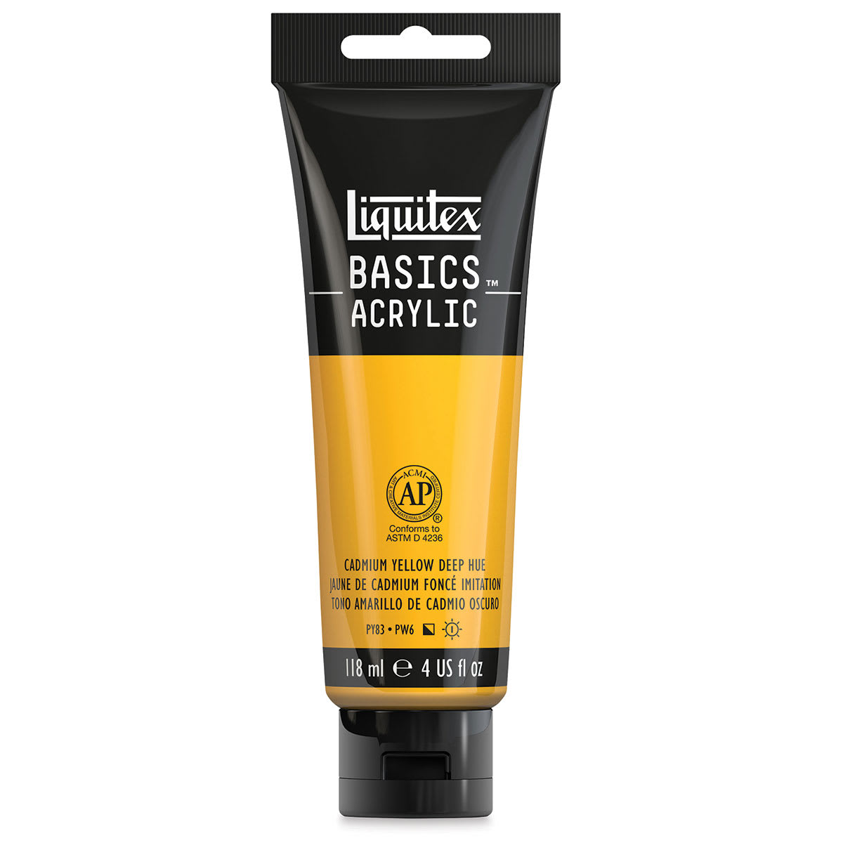 Liquitex Basics - Cadmium Yellow Deep Hue, 4 oz tube