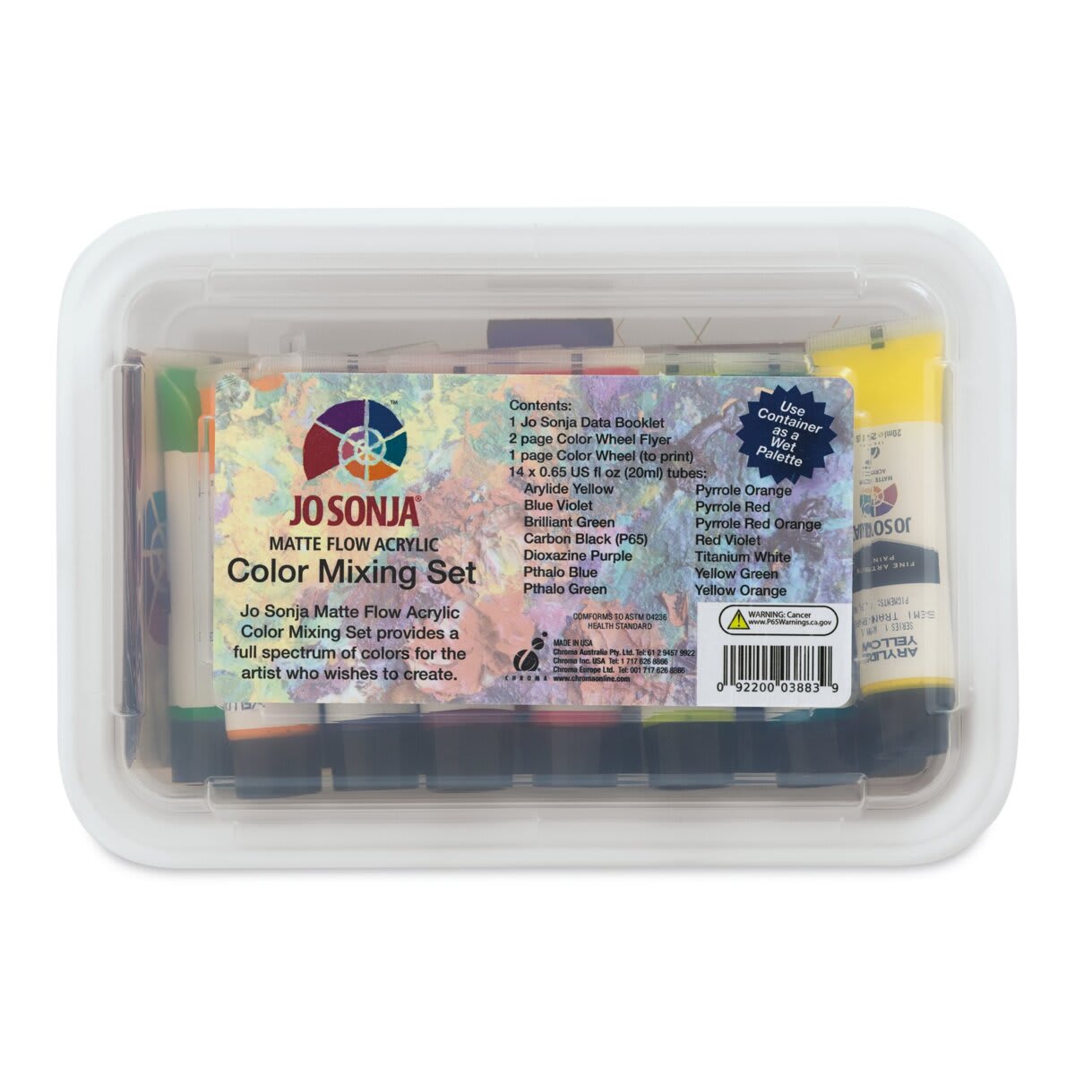 Chroma's Jo Sonja Artists' Colours- Mixing Set of 14 front of packaging