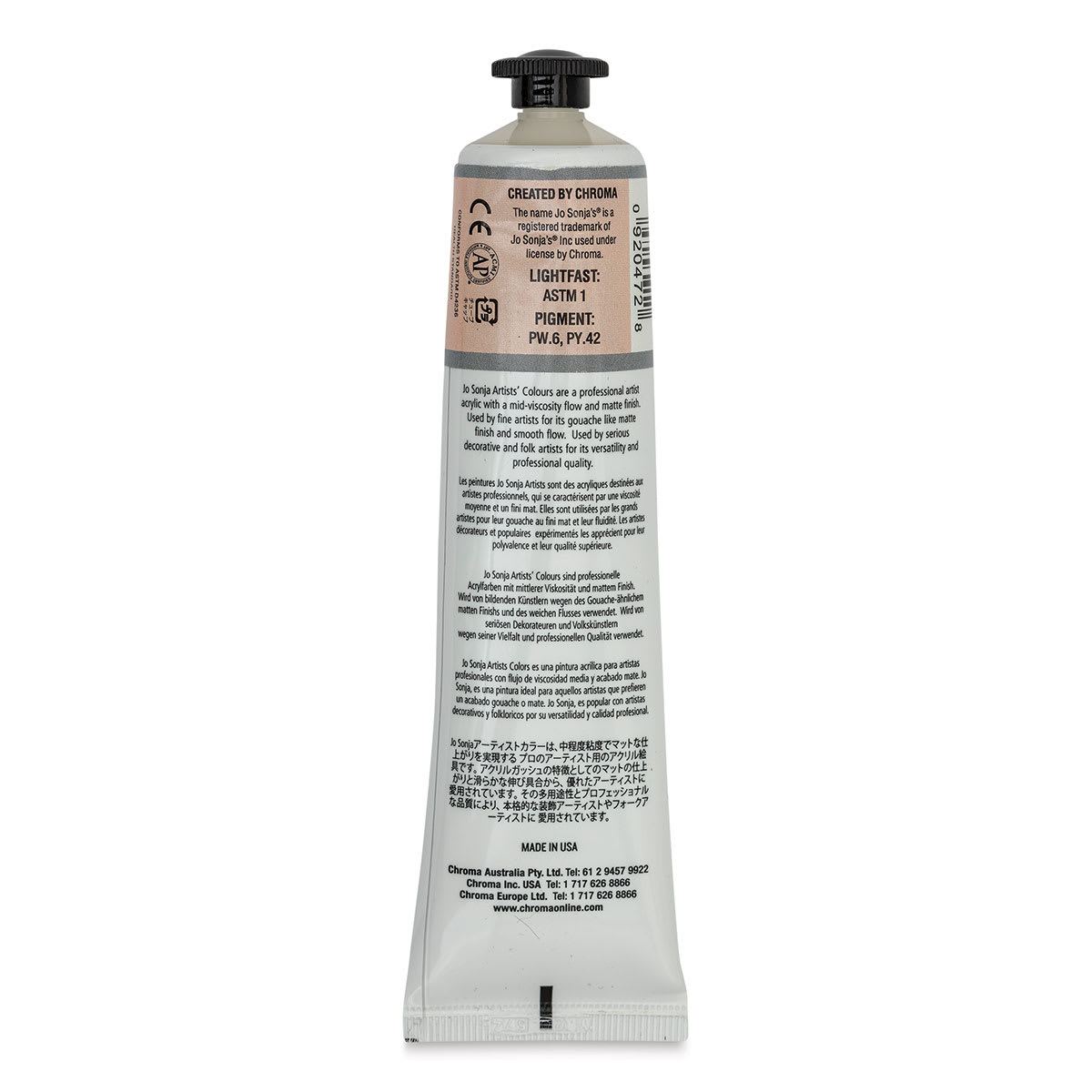 Jo Sonja's Artist Acrylic - Warm White, 2.5 oz tube back