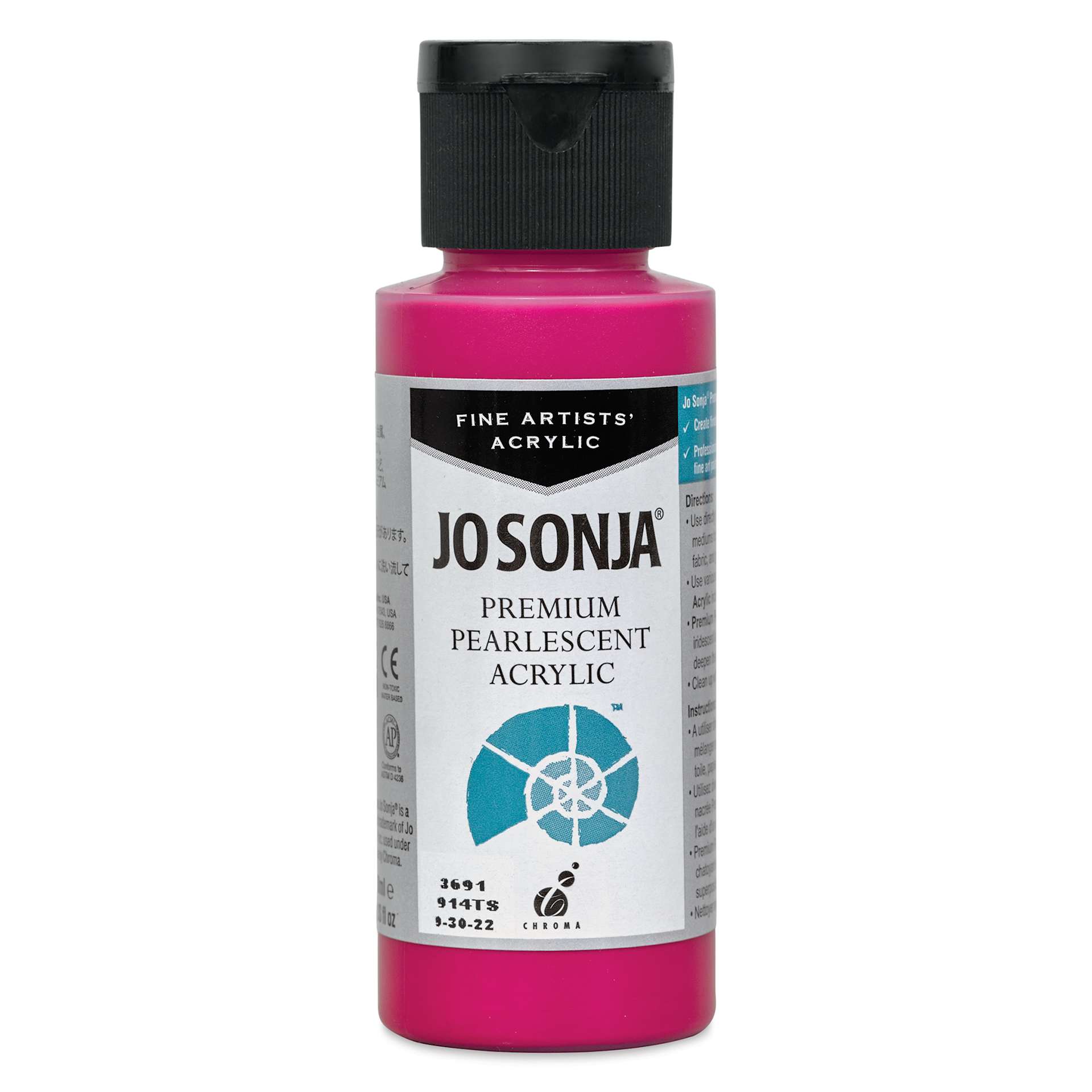 Chroma’s Jo Sonja Premium Pearlescent - Pearlescent Magenta, 2 oz bottle